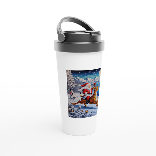 White 15oz Stainless Steel Travel Mug - Winter 80