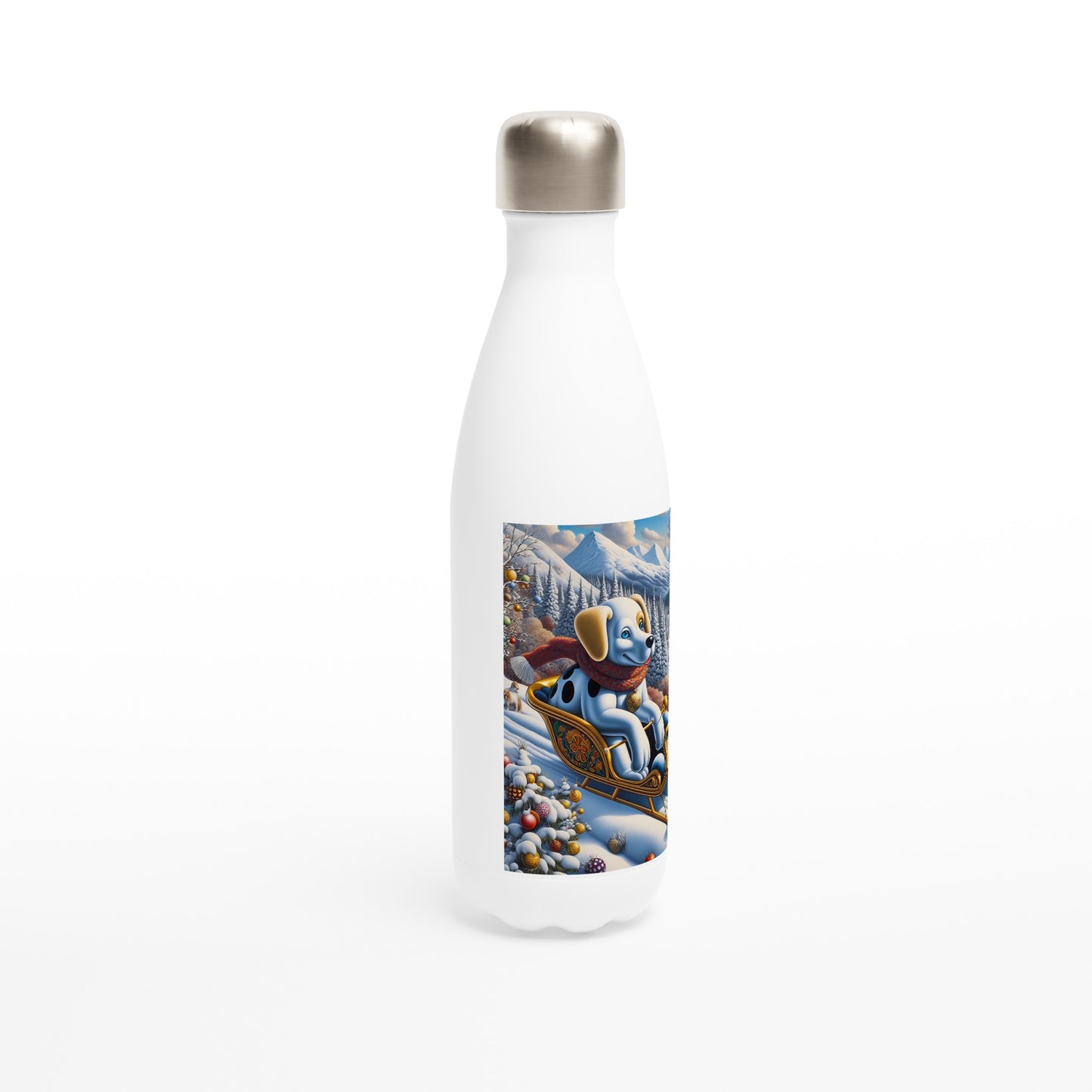 White 17oz Stainless Steel Water Bottle - Winter 142