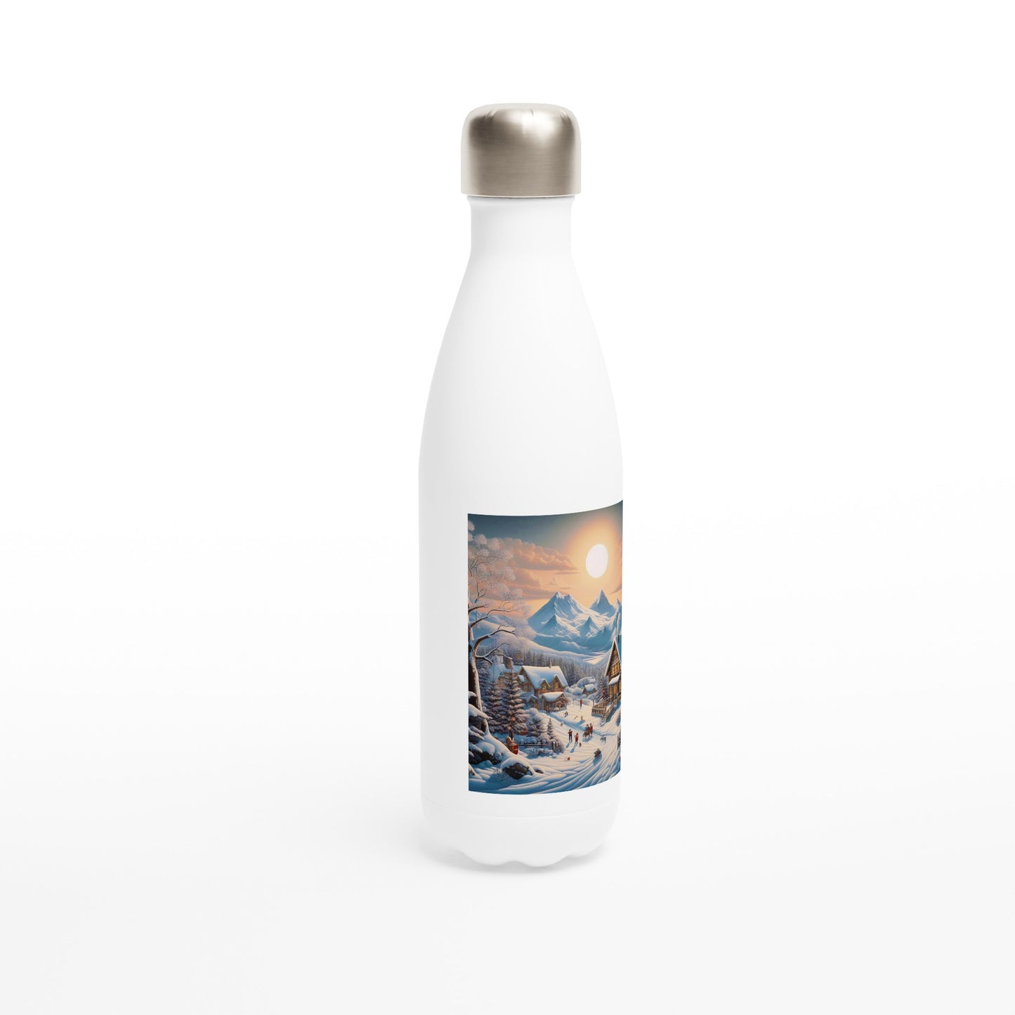 White 17oz Stainless Steel Water Bottle - Winter 87