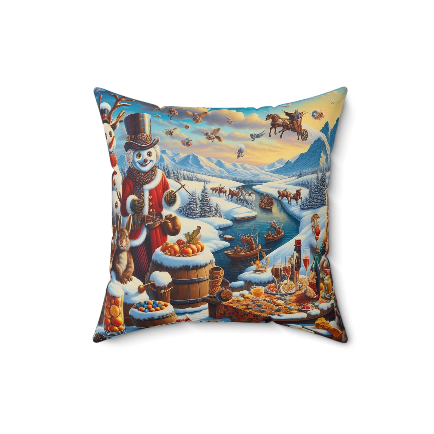 Spun Polyester Square Pillow - Winter 226