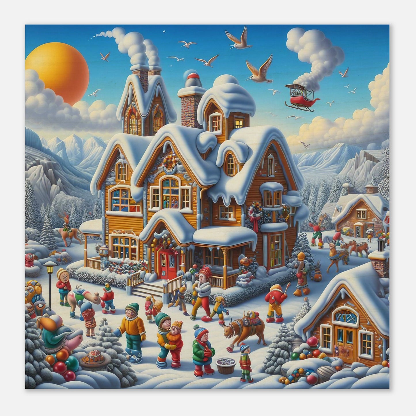 Wall Art - Winter 65 - House in a village