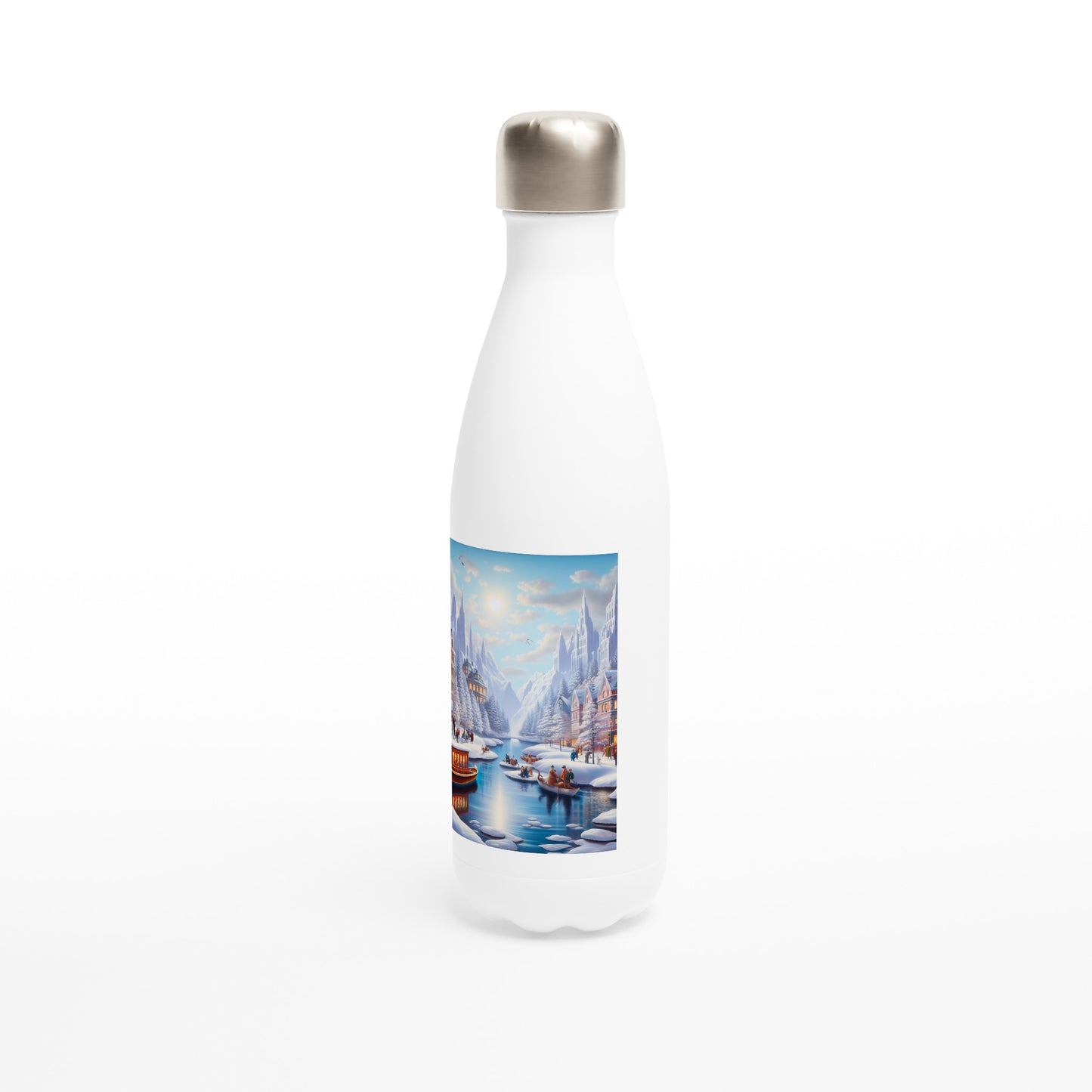 White 17oz Stainless Steel Water Bottle - Winter 198