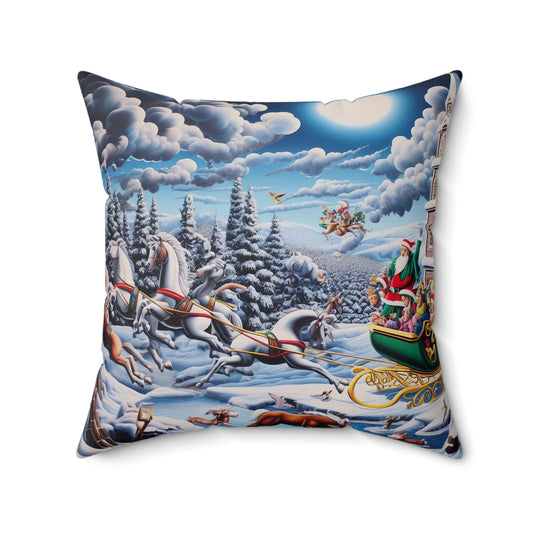 Spun Polyester Square Pillow - Winter 136