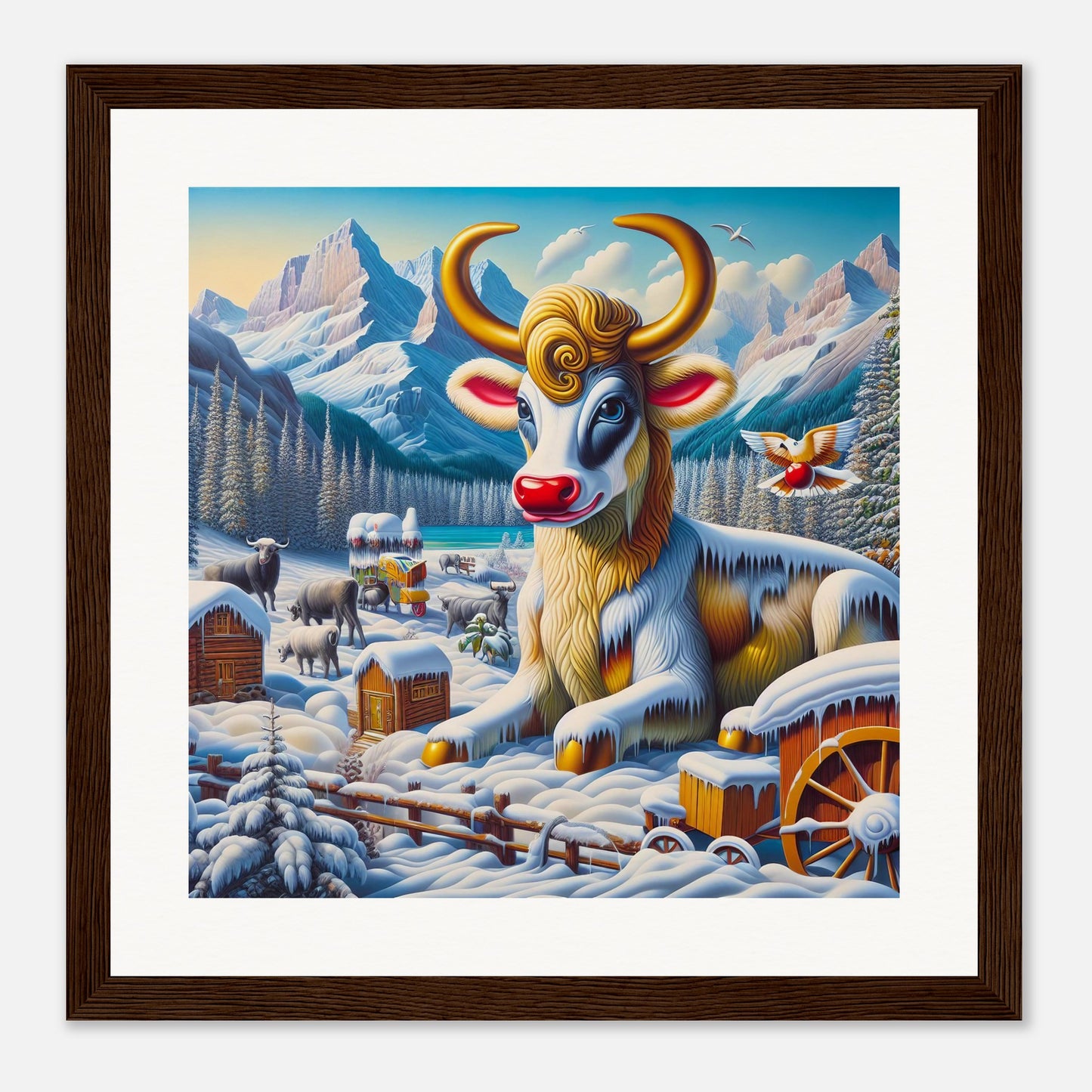 Wall Art - Winter 70 - Sitting cow