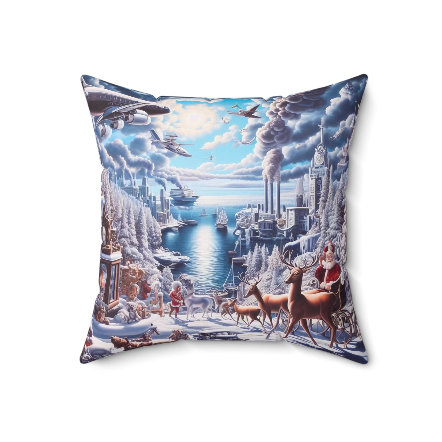 Spun Polyester Square Pillow - Winter 114