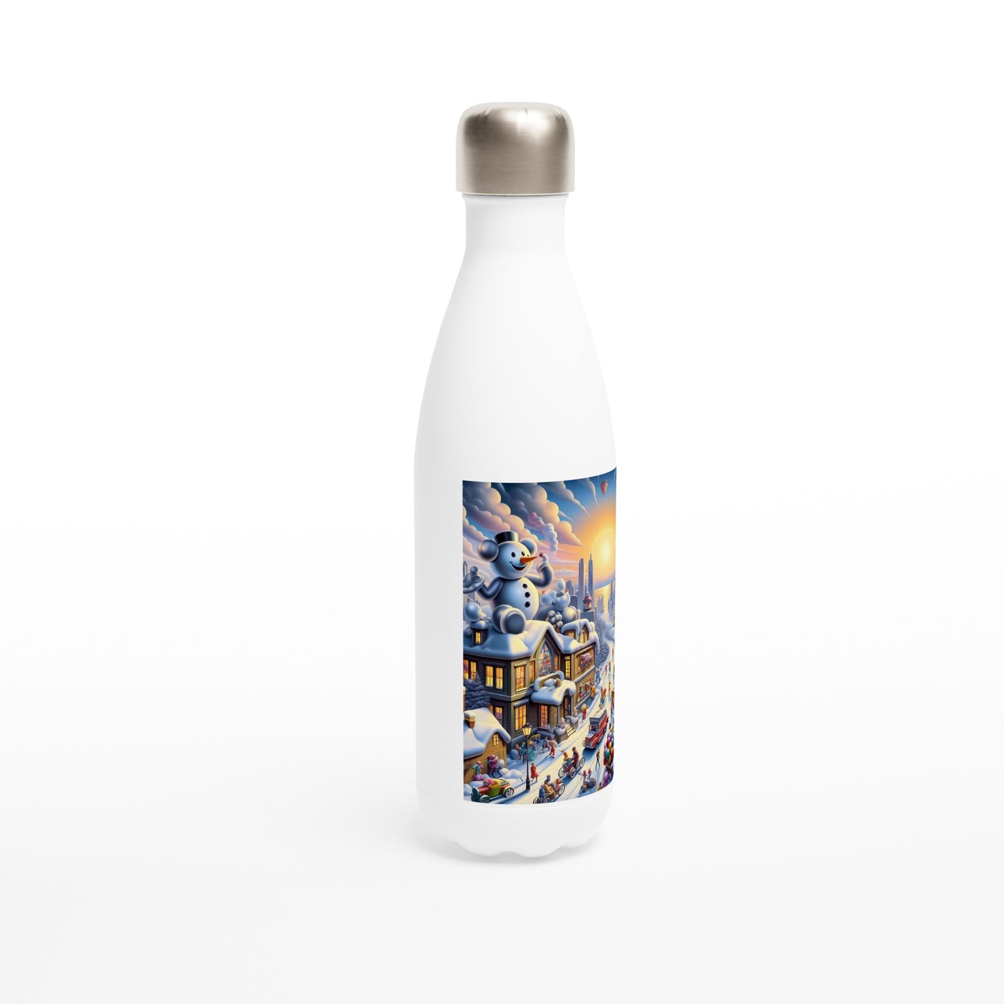 White 17oz Stainless Steel Water Bottle - Winter 152