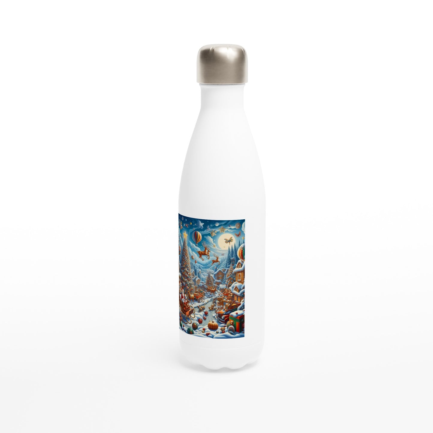 White 17oz Stainless Steel Water Bottle - Winter 103