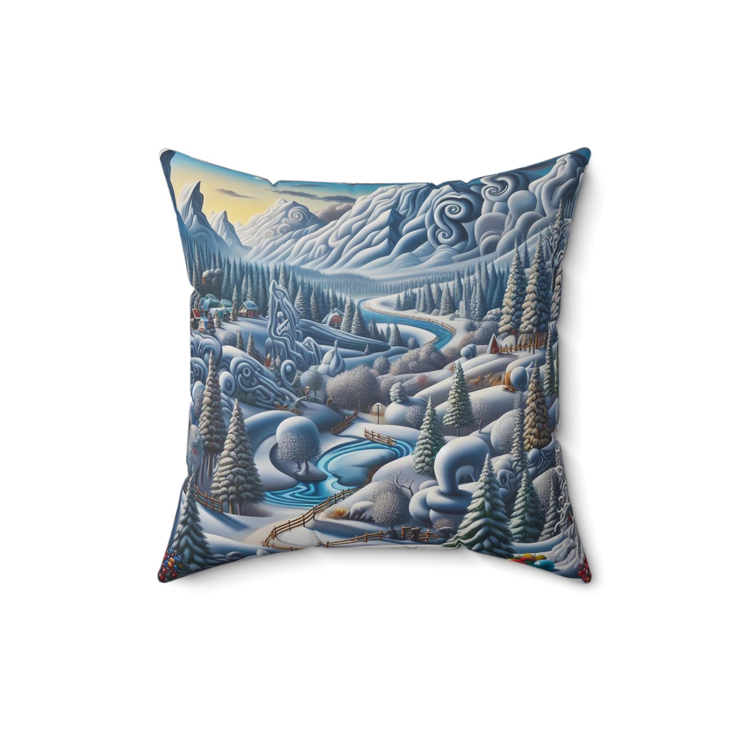 Spun Polyester Square Pillow - Winter 242