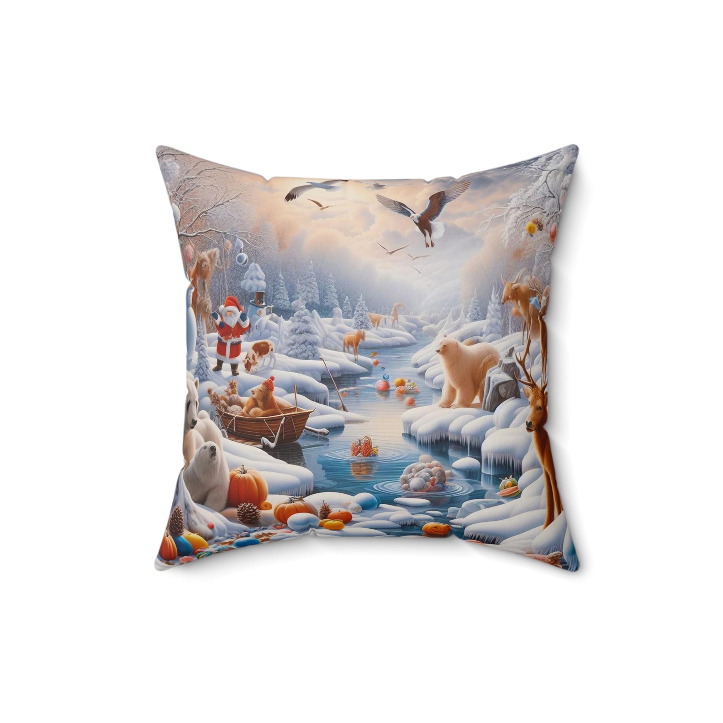 Spun Polyester Square Pillow - Winter 237