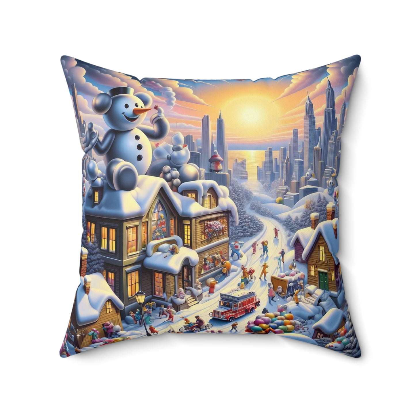 Spun Polyester Square Pillow - Winter 152