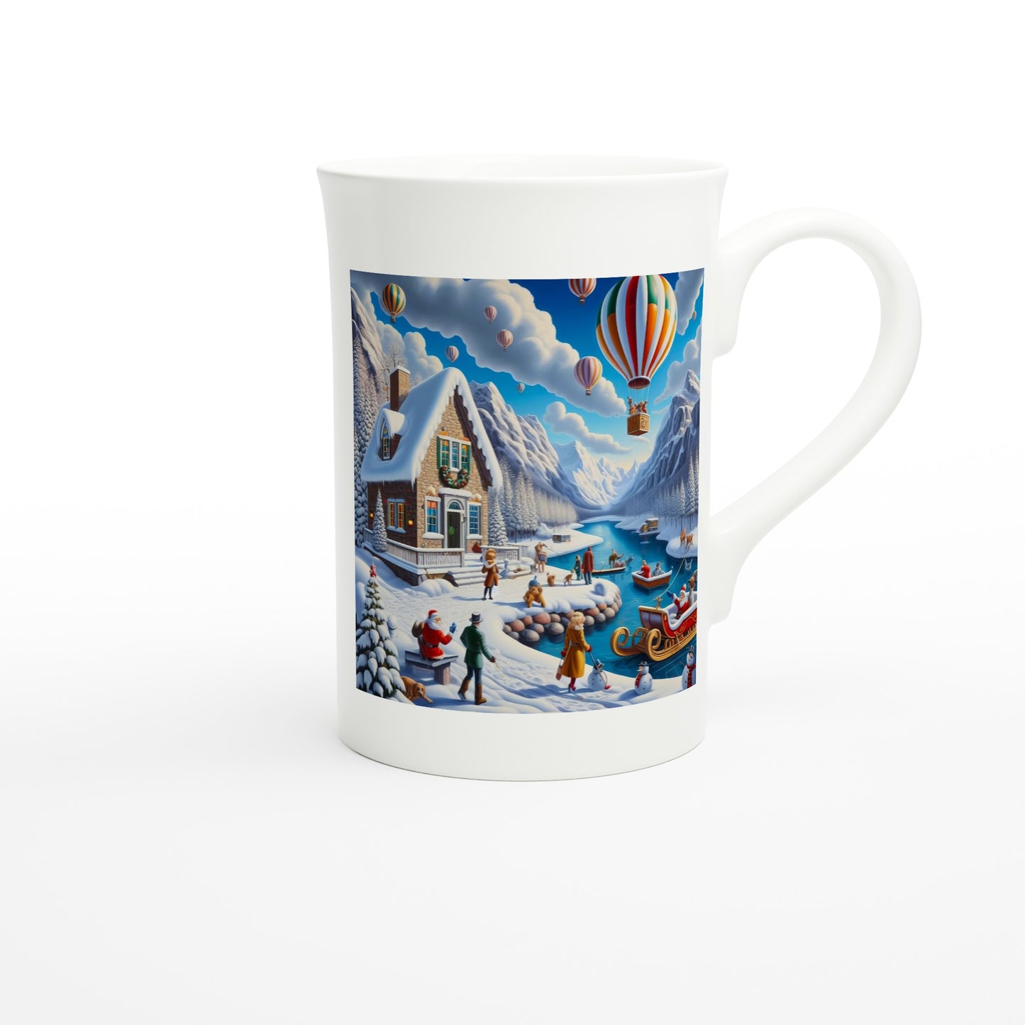 White 10oz Porcelain Slim Mug - Winter 145