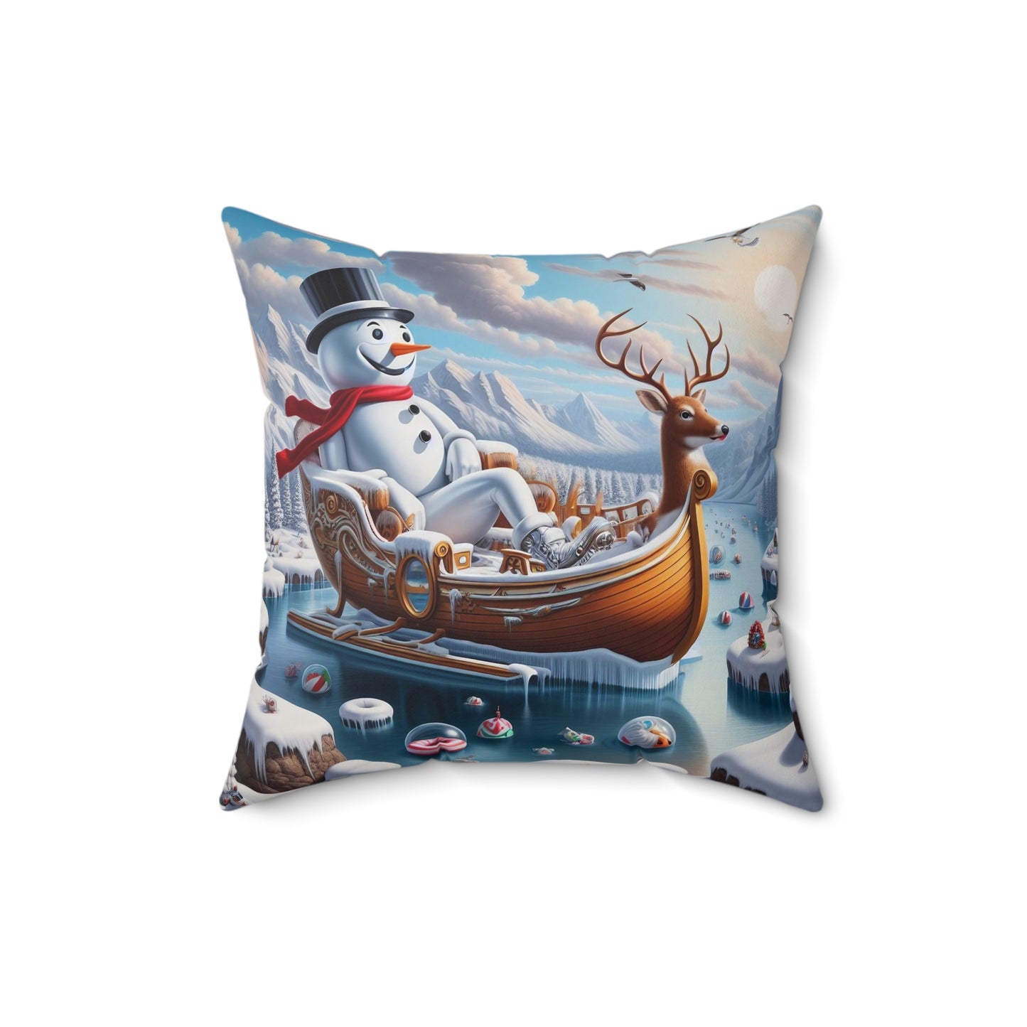 Spun Polyester Square Pillow - Winter 245