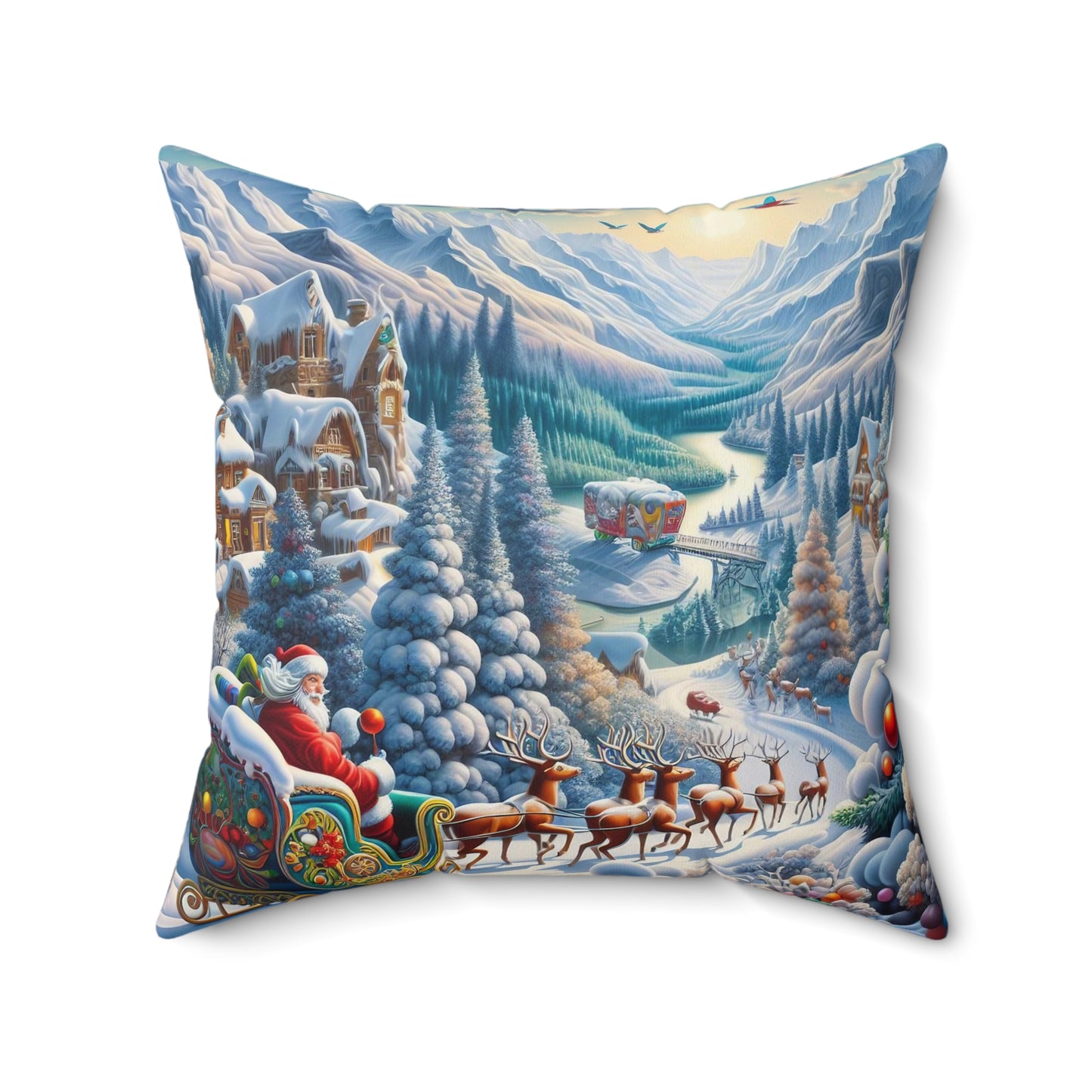 Spun Polyester Square Pillow - Winter 113