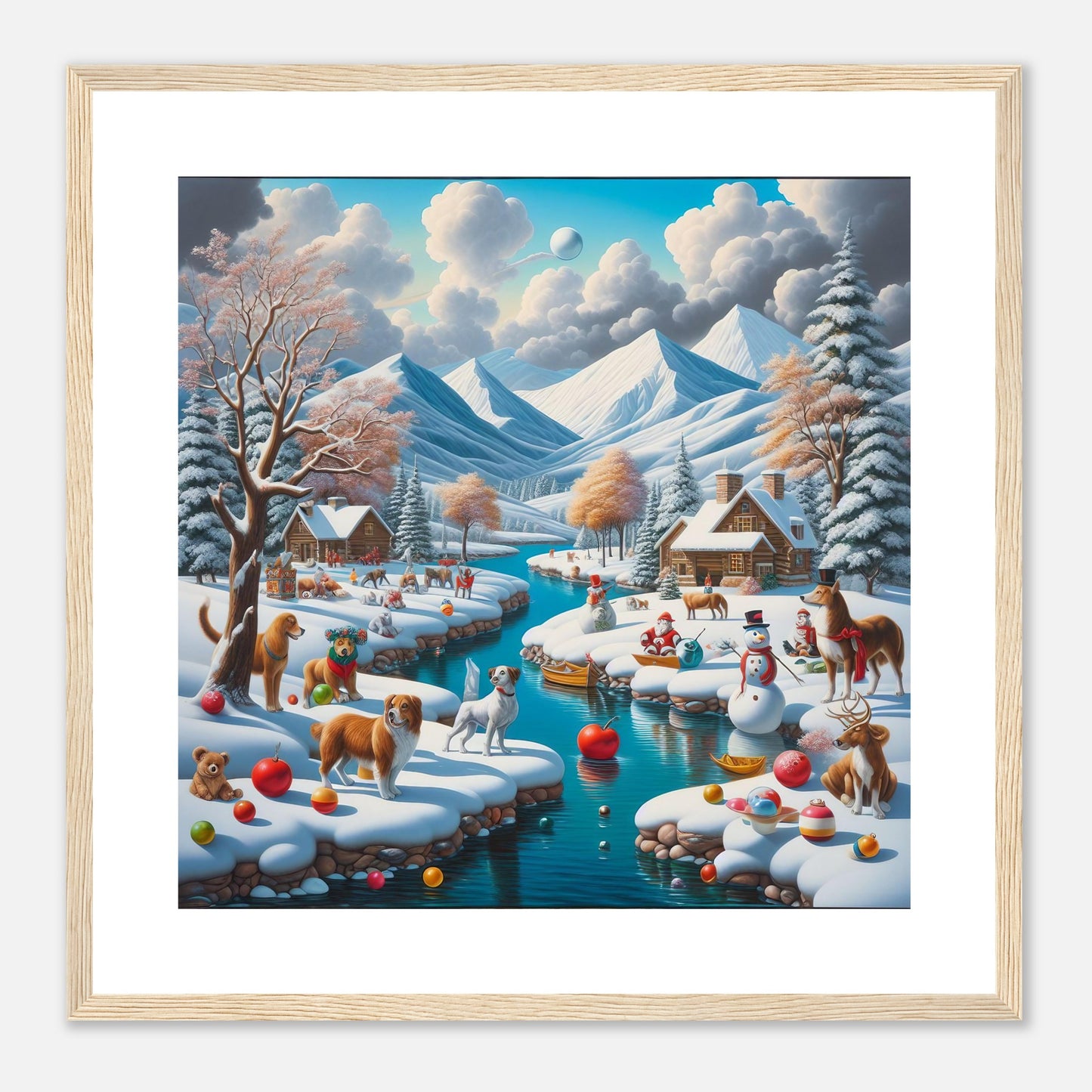 Wall Art - Winter 7 - Animals, River and Mountains