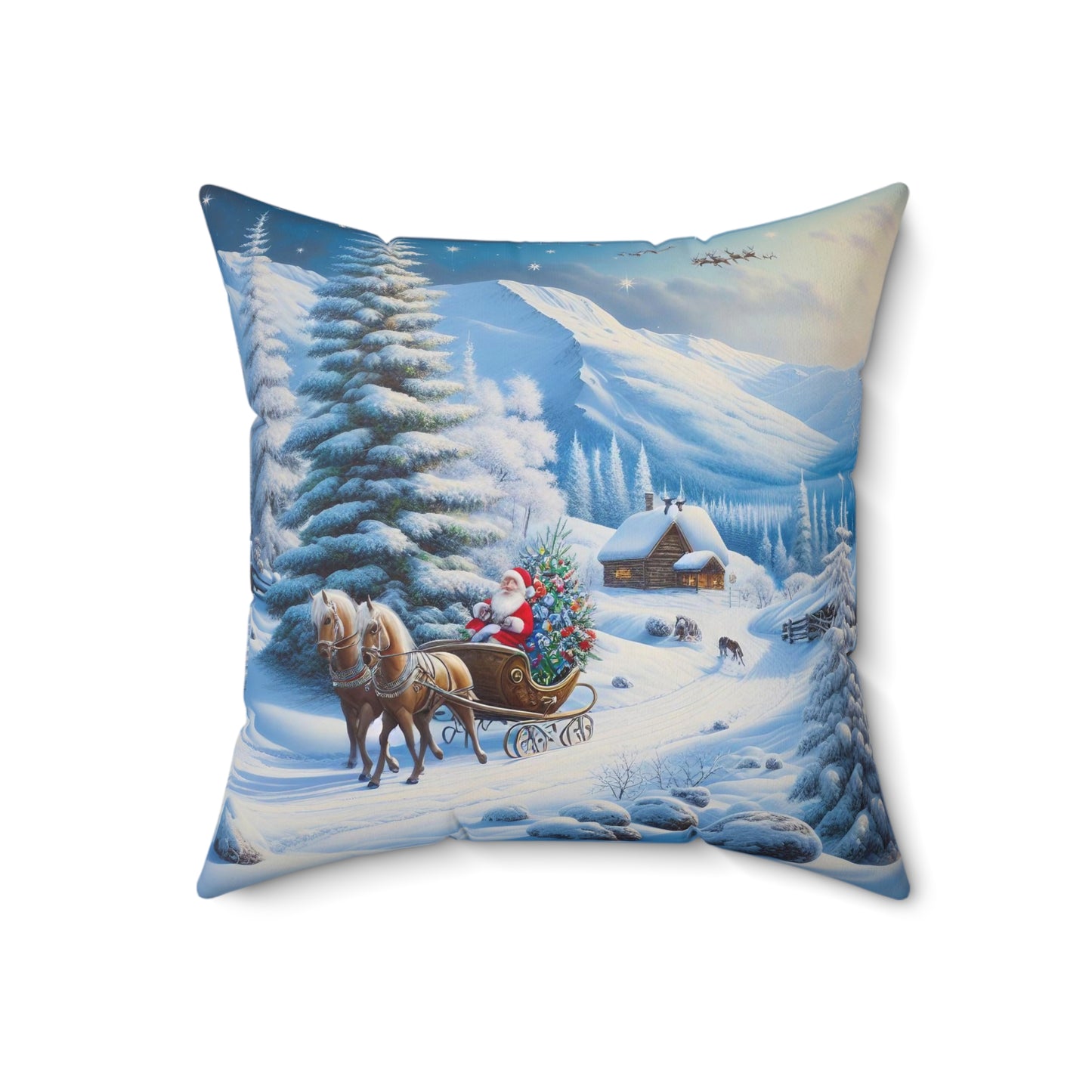 Spun Polyester Square Pillow - Winter 202