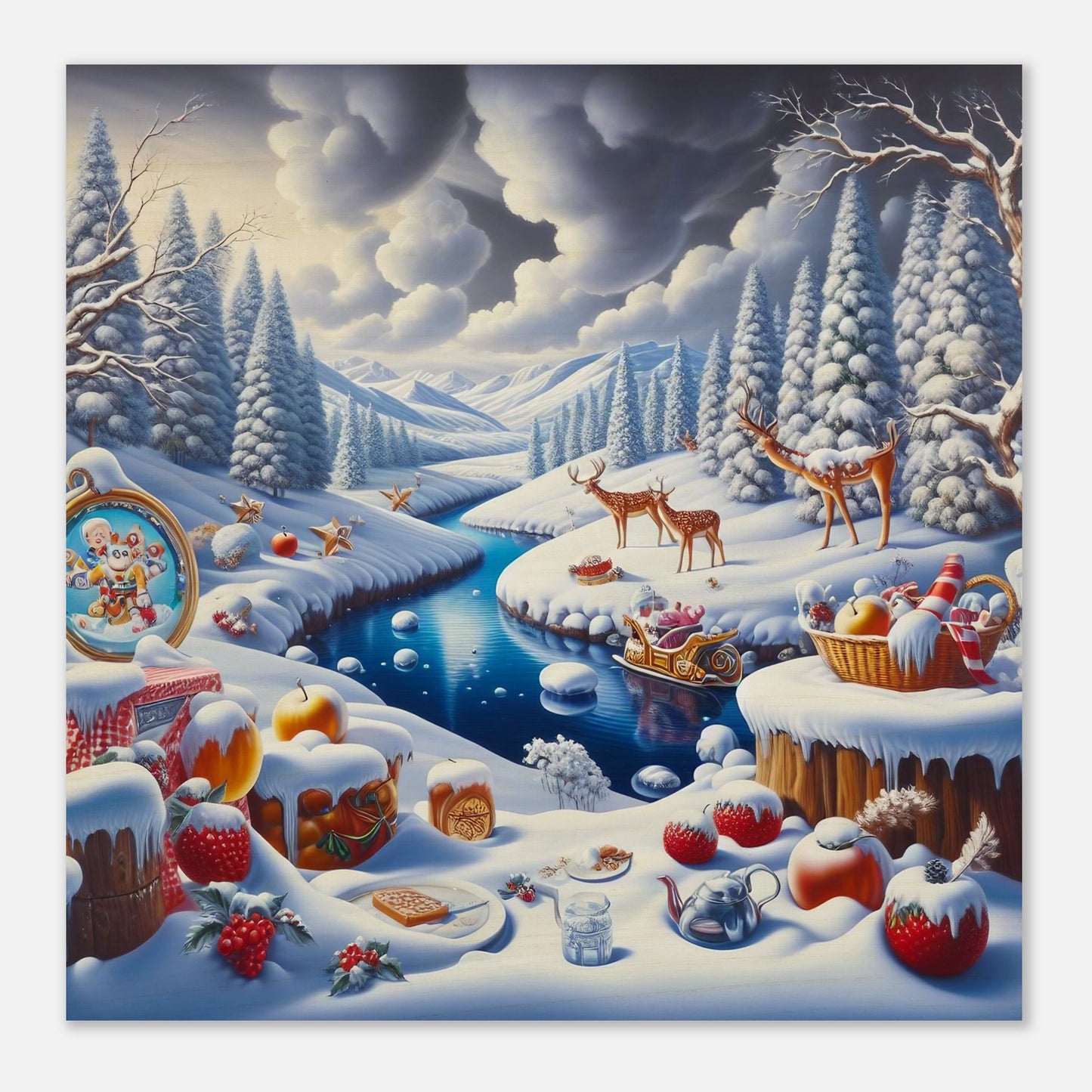 Wall Art - Winter 60 - Fruits and a river