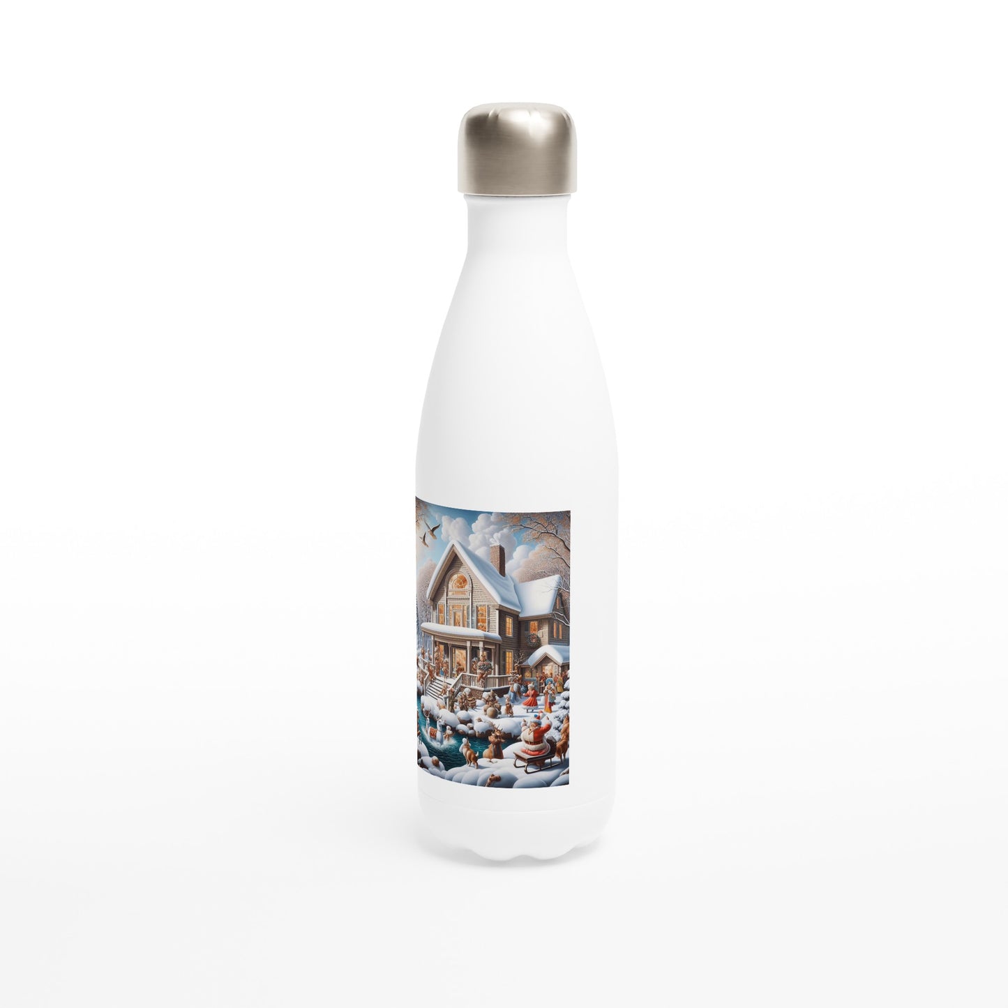 White 17oz Stainless Steel Water Bottle - Winter 86