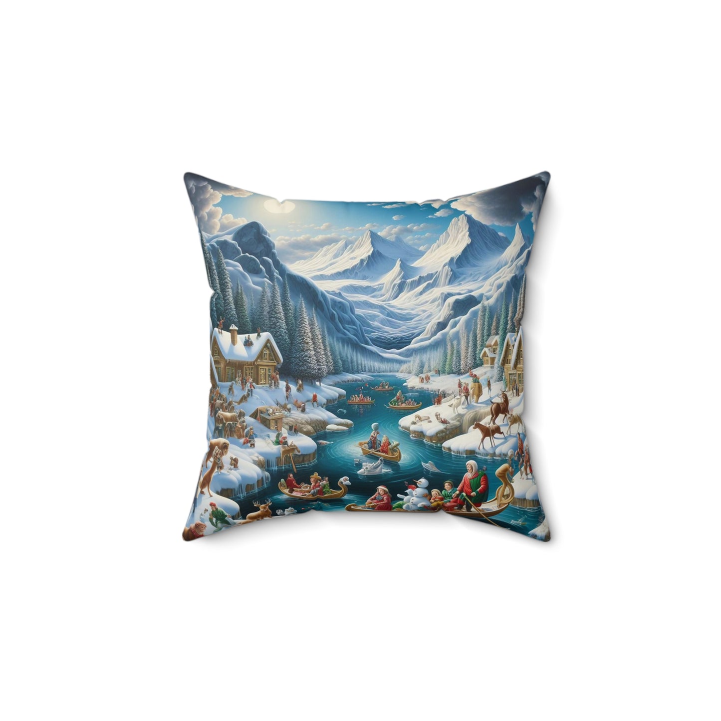 Spun Polyester Square Pillow - Winter 182