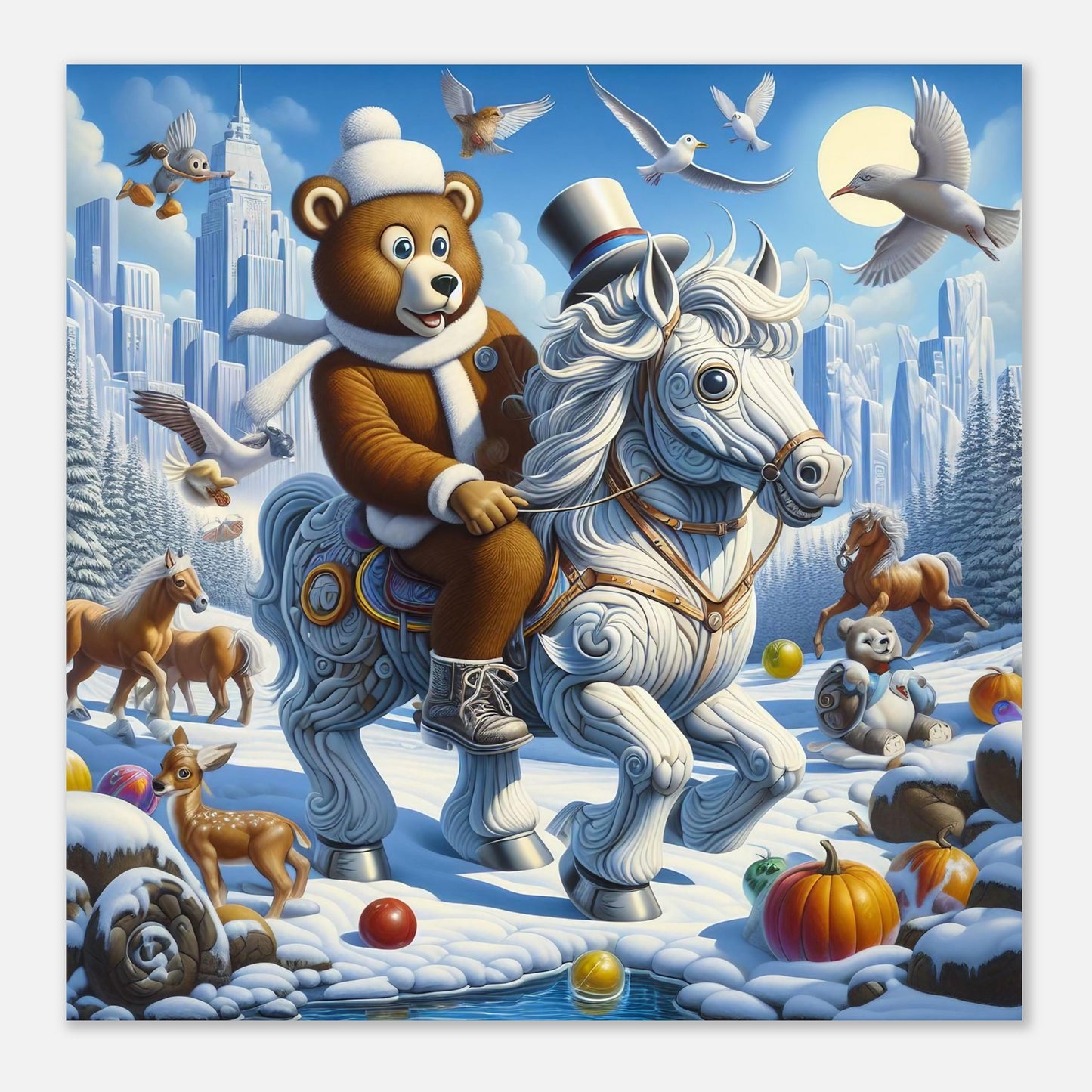 Wall Art - Winter 23 - Bear on a horse