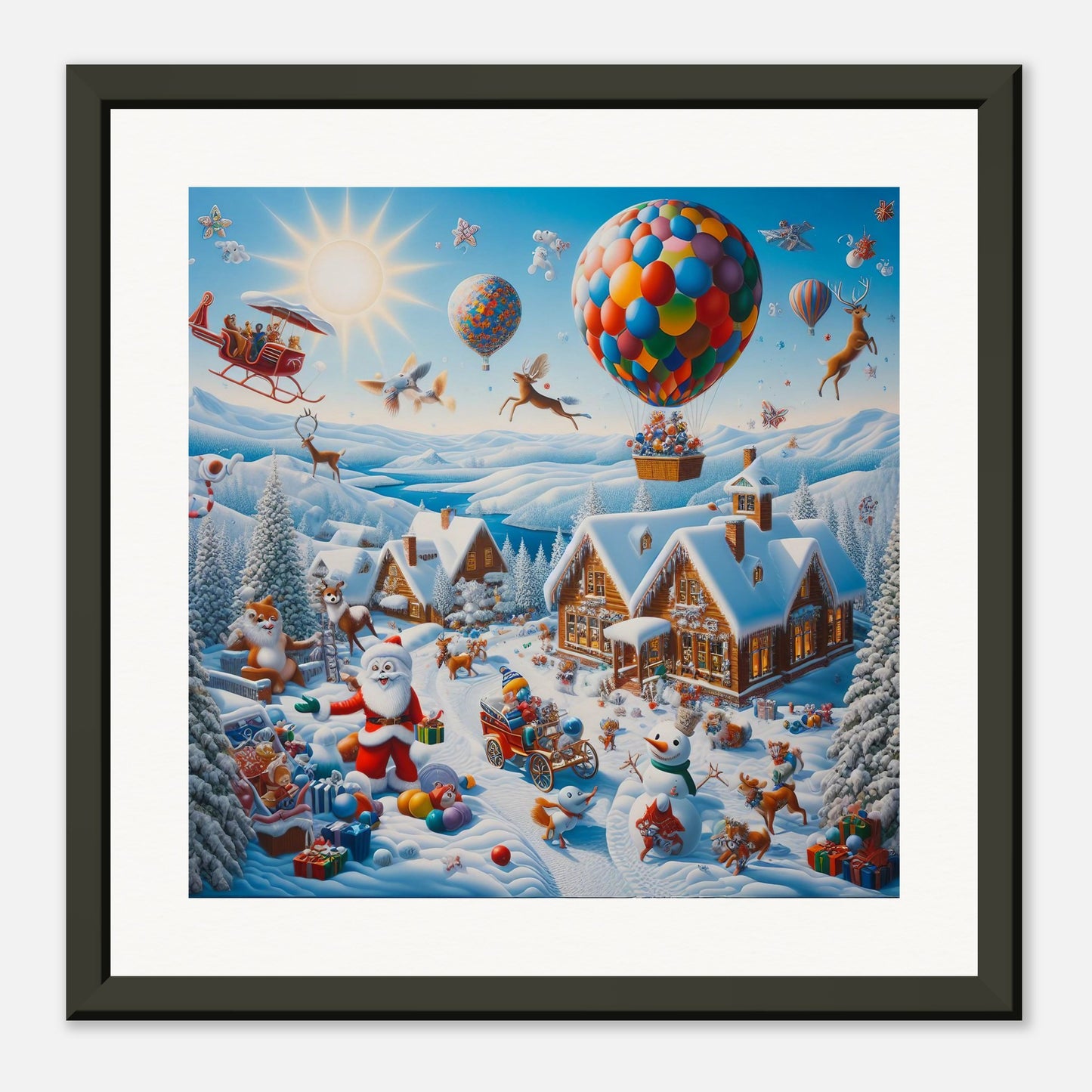 Wall Art - Winter 40 - Hot air balloon and snowman