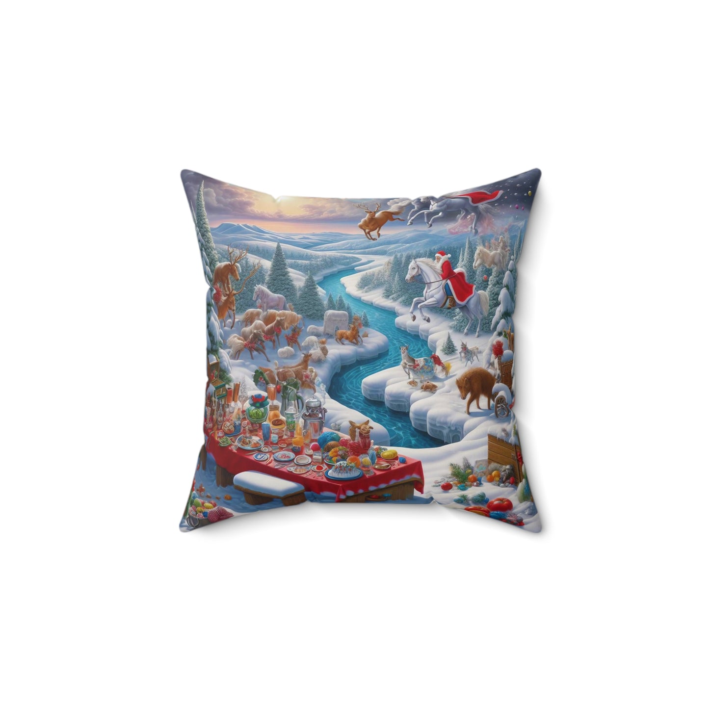 Spun Polyester Square Pillow - Winter 143