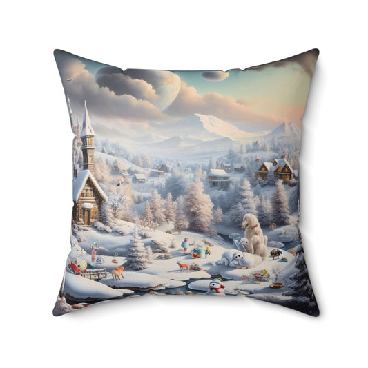 Spun Polyester Square Pillow - Winter 104