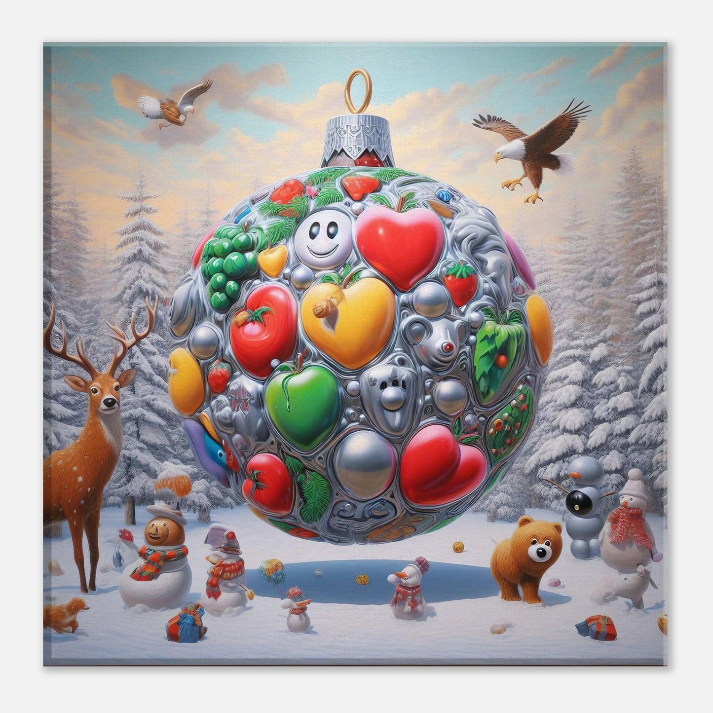Wall Art - Winter 67 - Christmas ornament and a deer