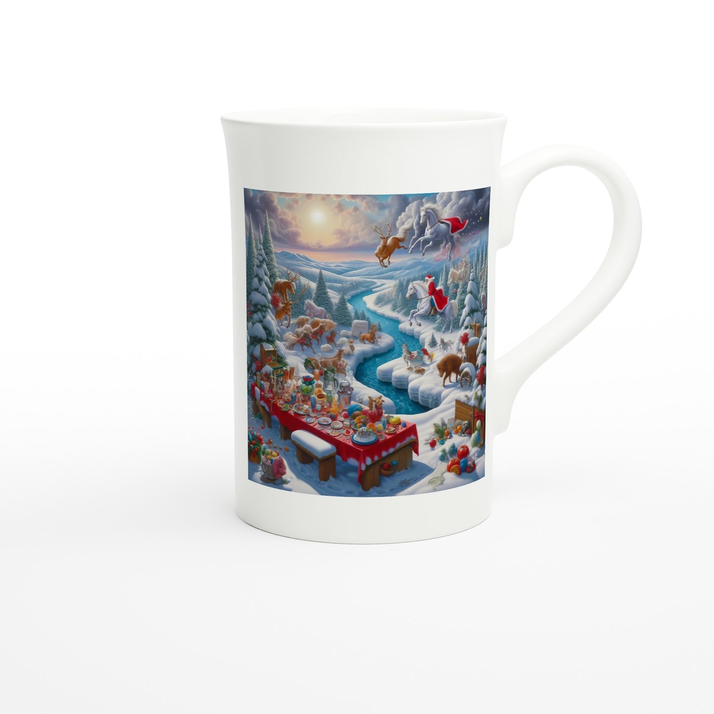 White 10oz Porcelain Slim Mug - Winter 143