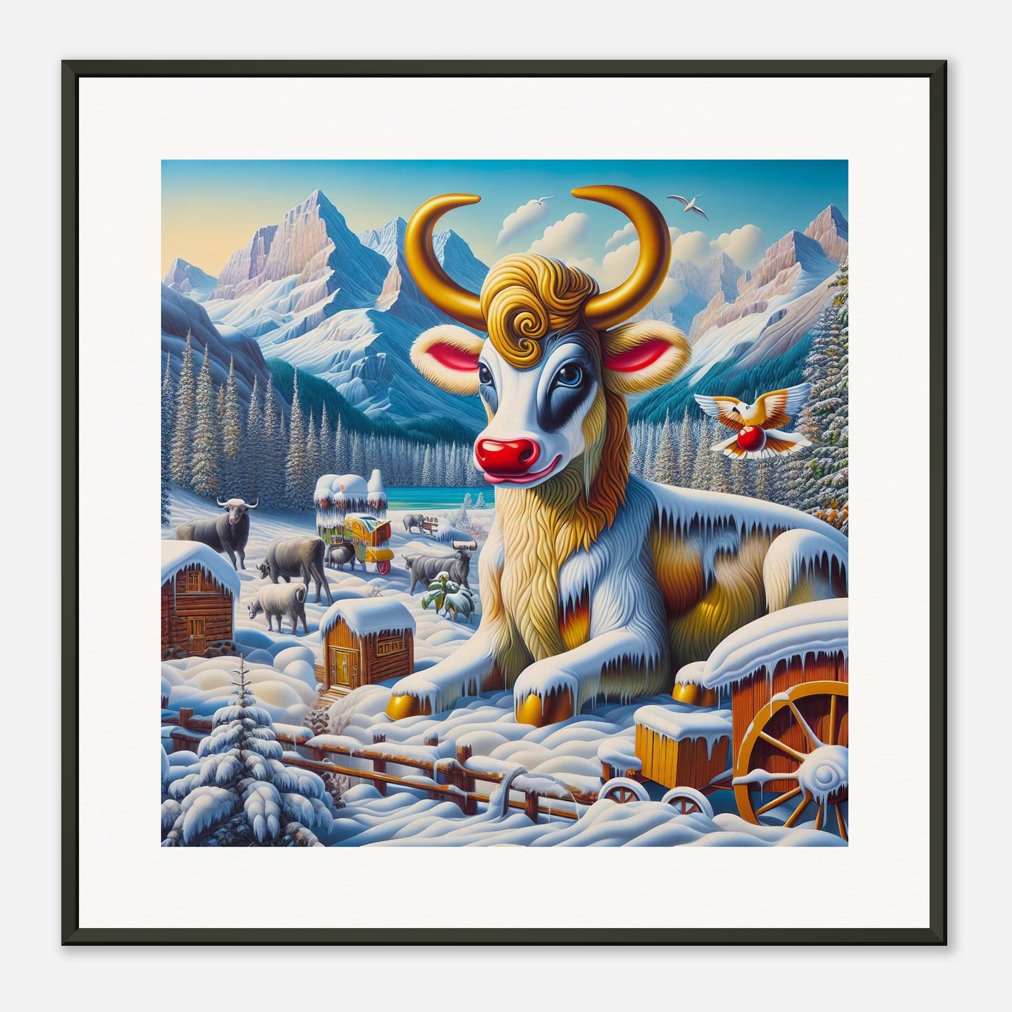 Wall Art - Winter 70 - Sitting cow