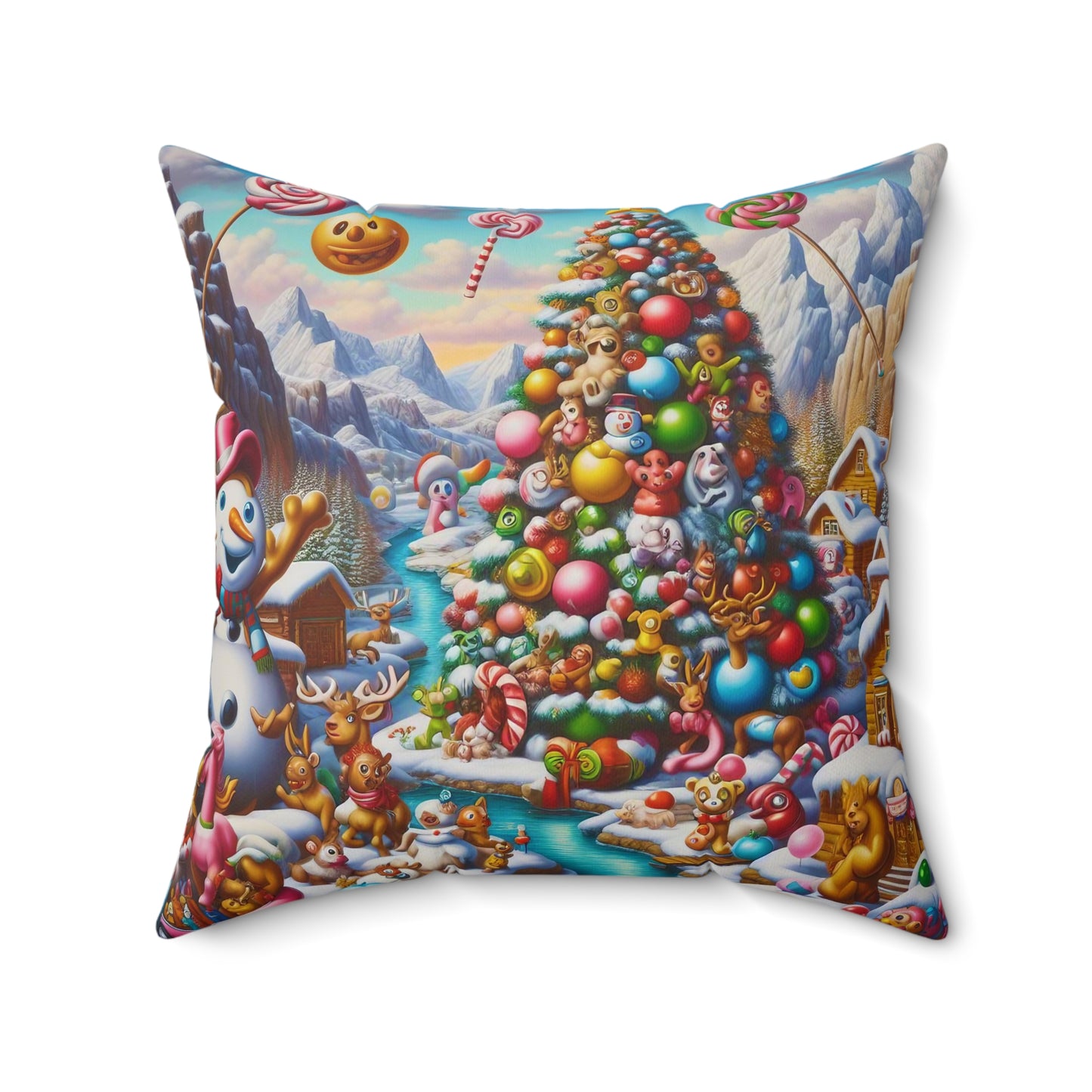 Spun Polyester Square Pillow - Winter 196