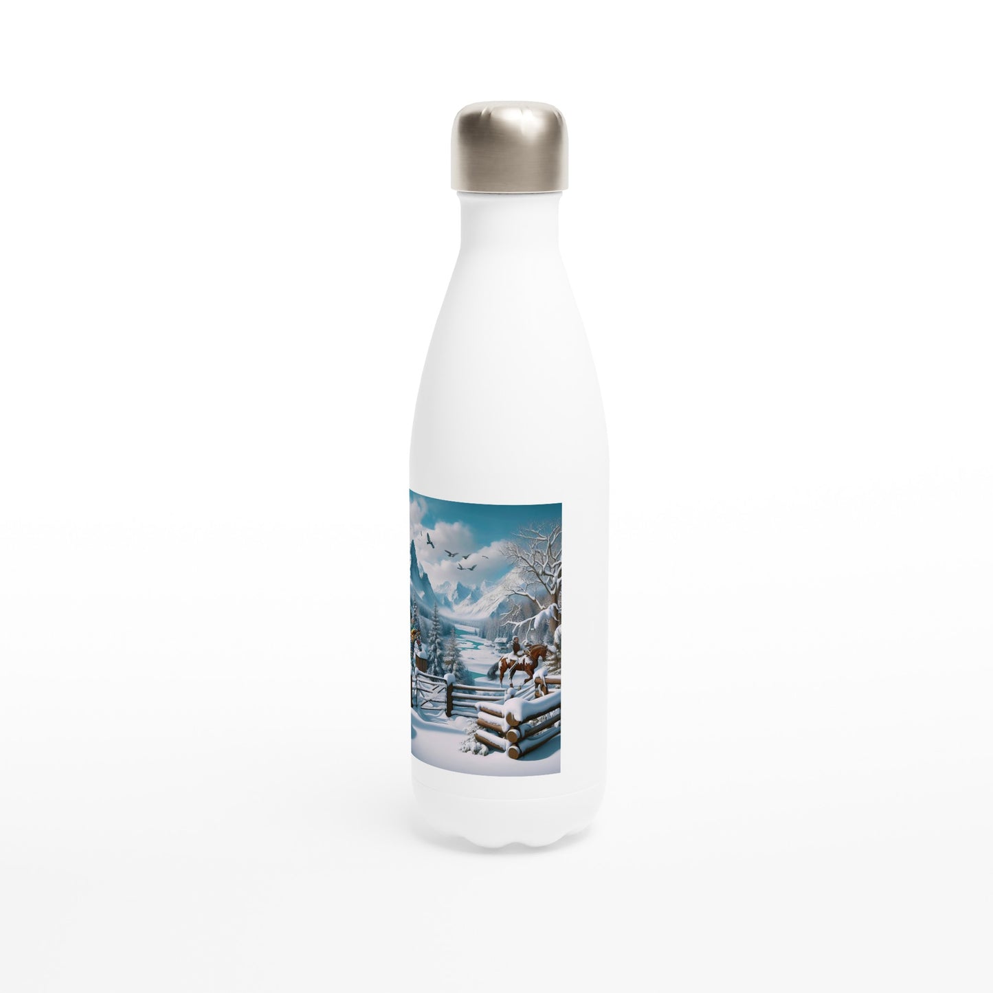 White 17oz Stainless Steel Water Bottle - Winter 190