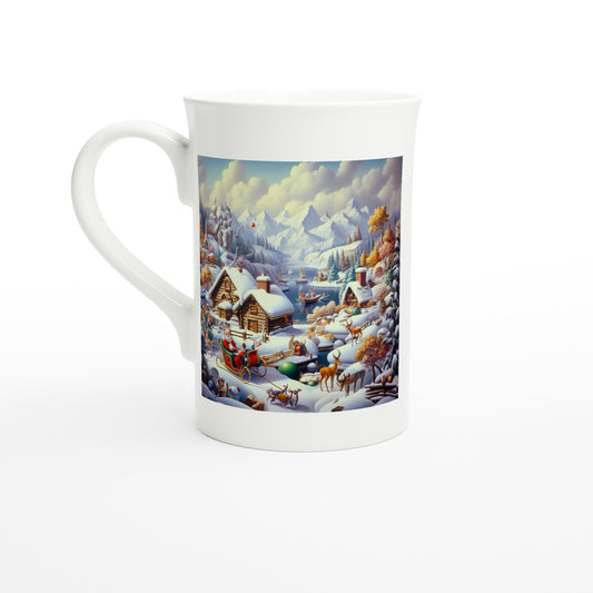 White 10oz Porcelain Slim Mug - Winter 177