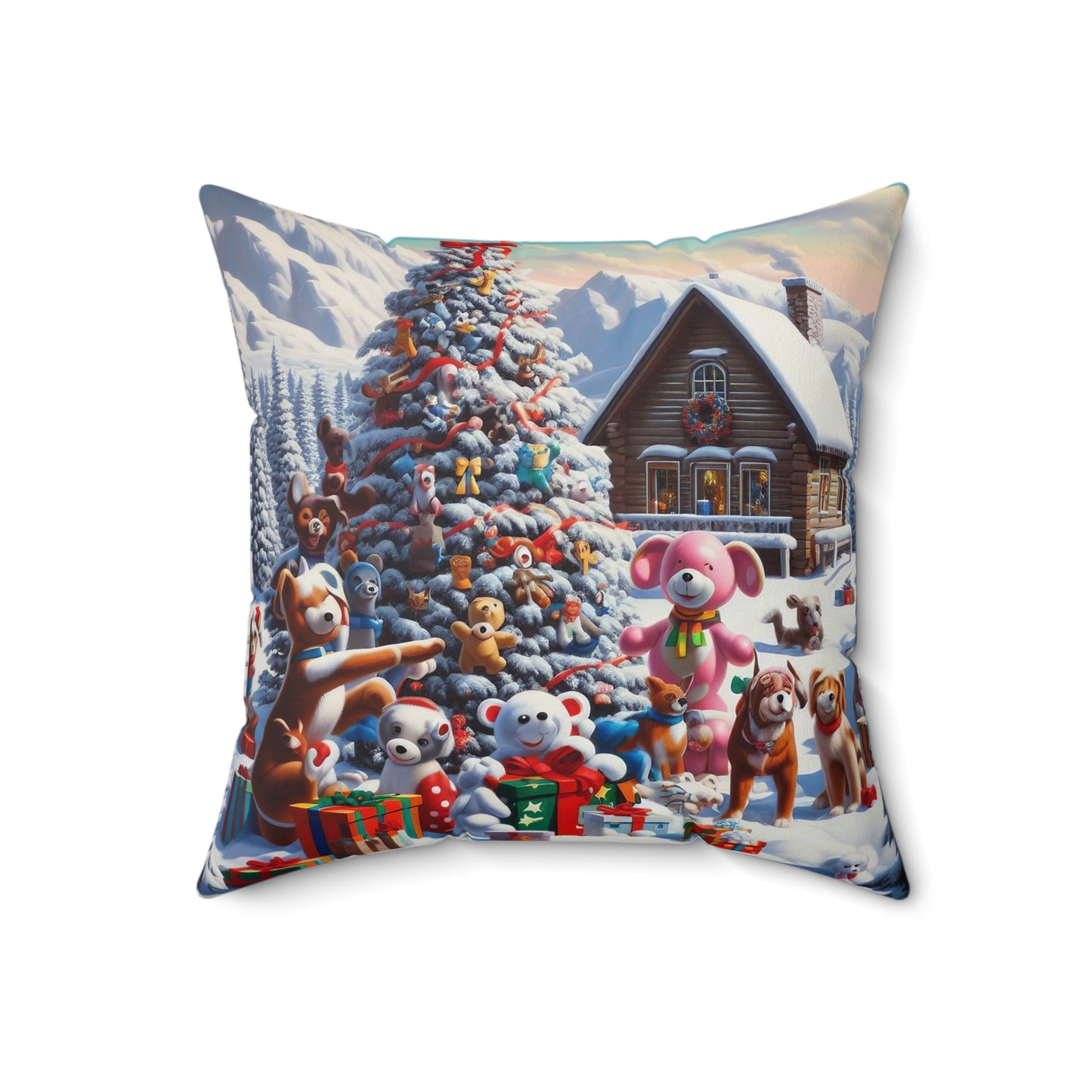 Spun Polyester Square Pillow - Winter 135