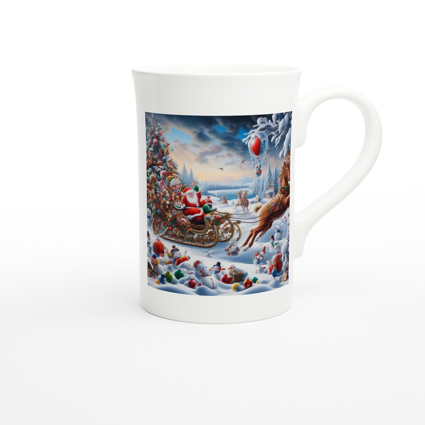 White 10oz Porcelain Slim Mug - Winter 166