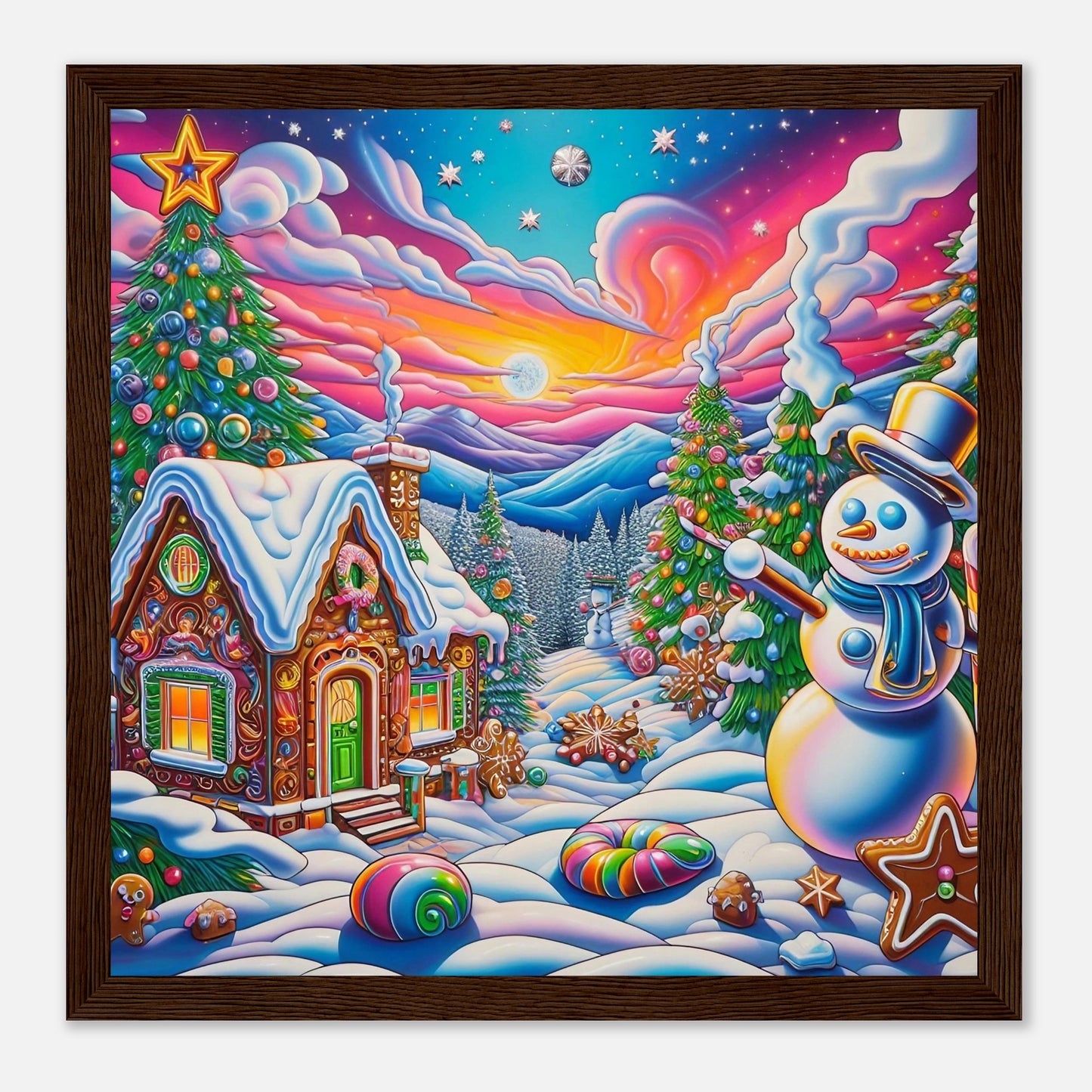 Wall art - Snowman and Gingerbread House