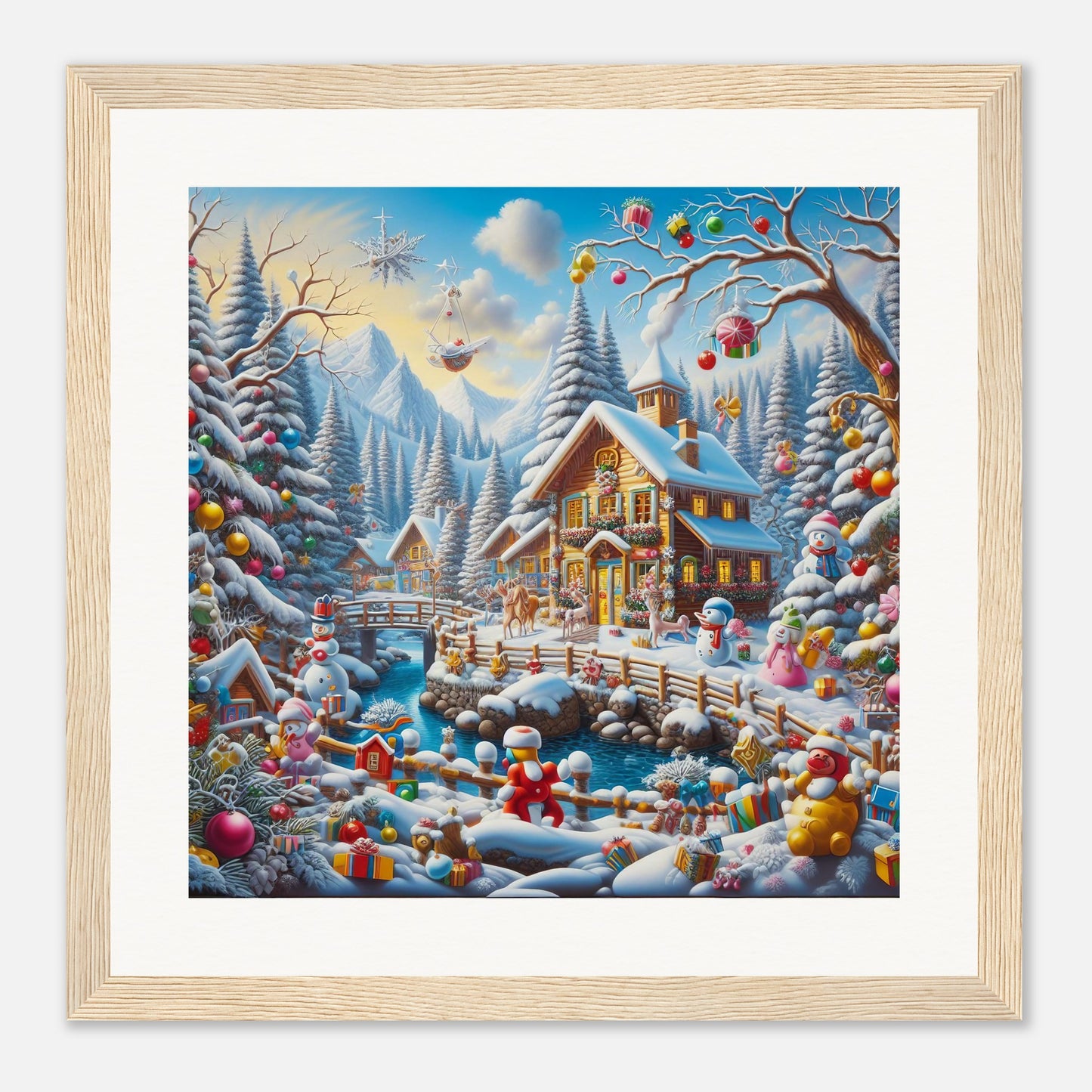 Wall Art - Winter 13 - Village nestled in a snow-covered mountain valley