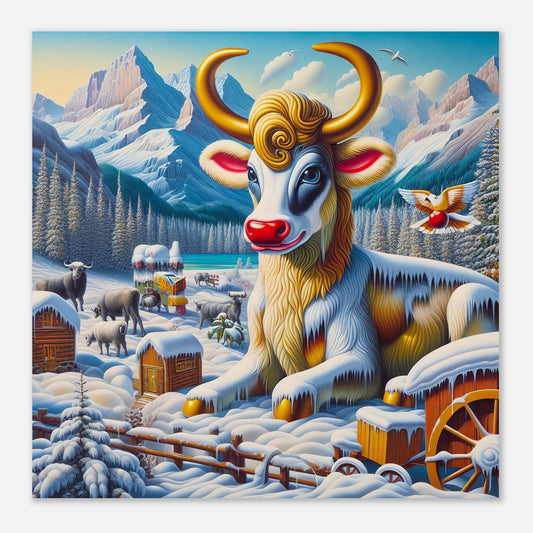 Wall Art - Winter 70 - Sitting cow