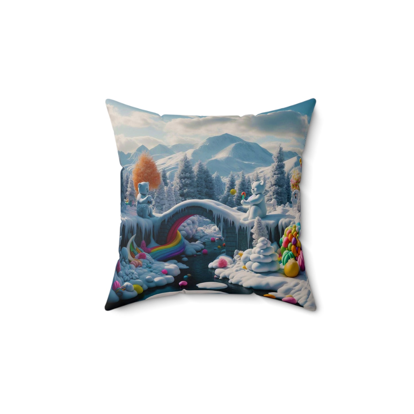 Spun Polyester Square Pillow - Winter 206