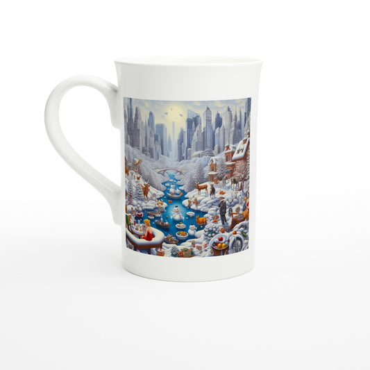 White 10oz Porcelain Slim Mug - Winter 147