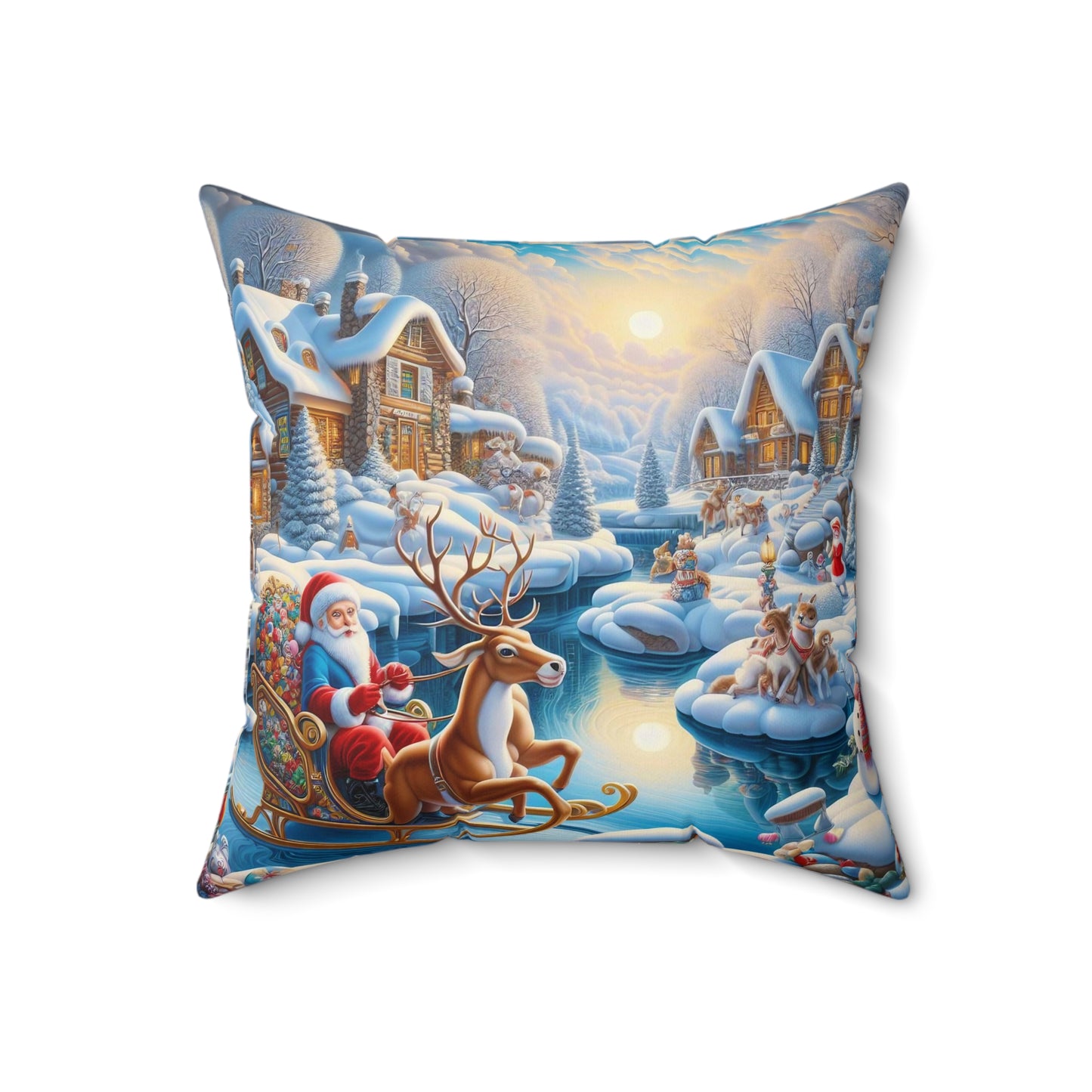 Spun Polyester Square Pillow - Winter 210