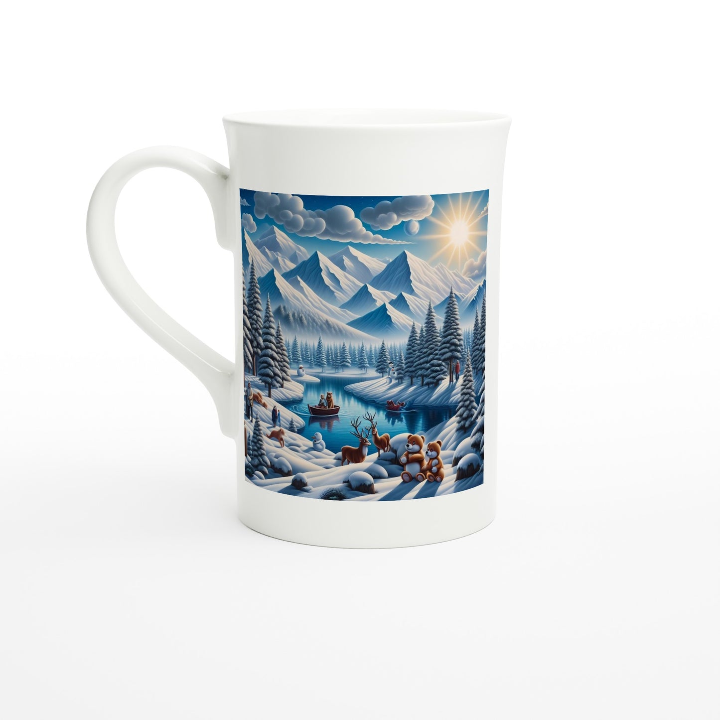 White 10oz Porcelain Slim Mug - Winter 171