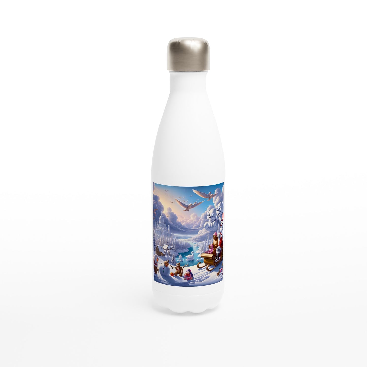 White 17oz Stainless Steel Water Bottle - Winter 203