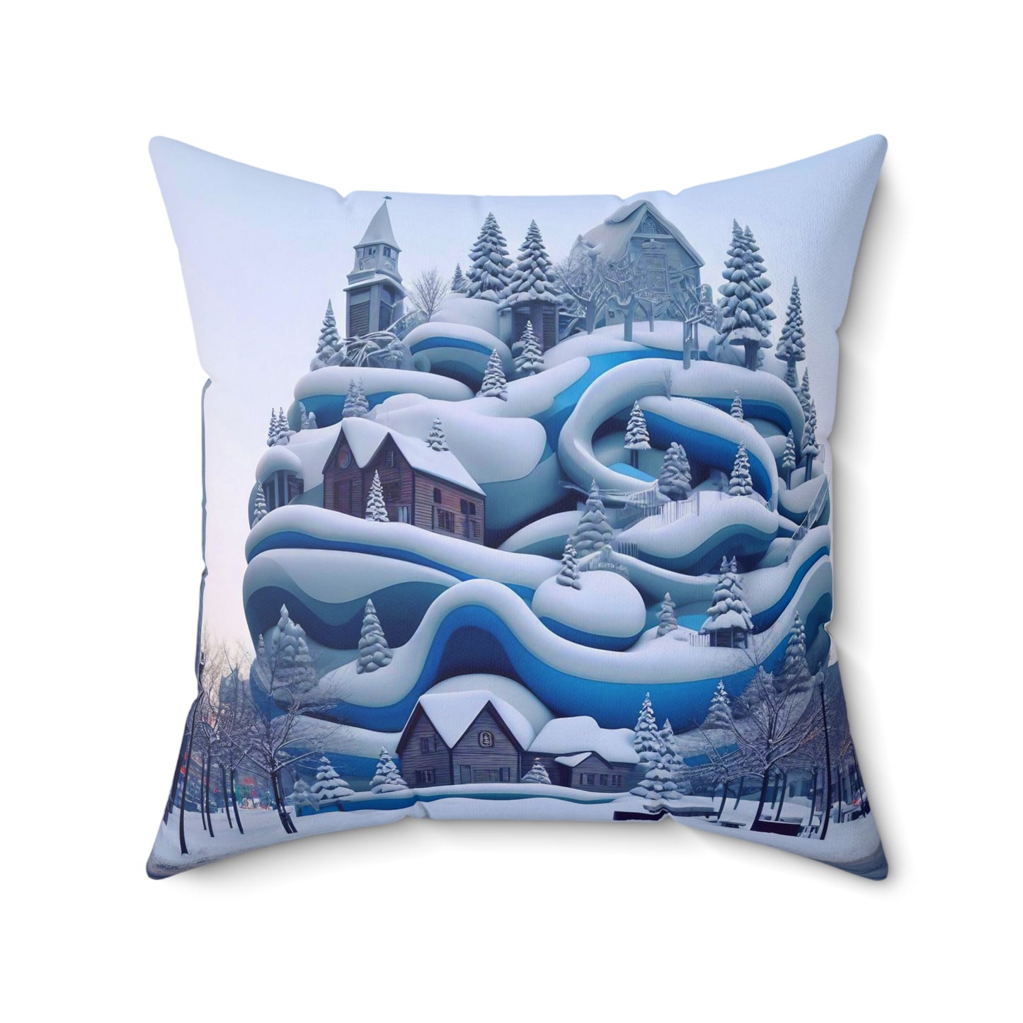 Spun Polyester Square Pillow - Winter 209