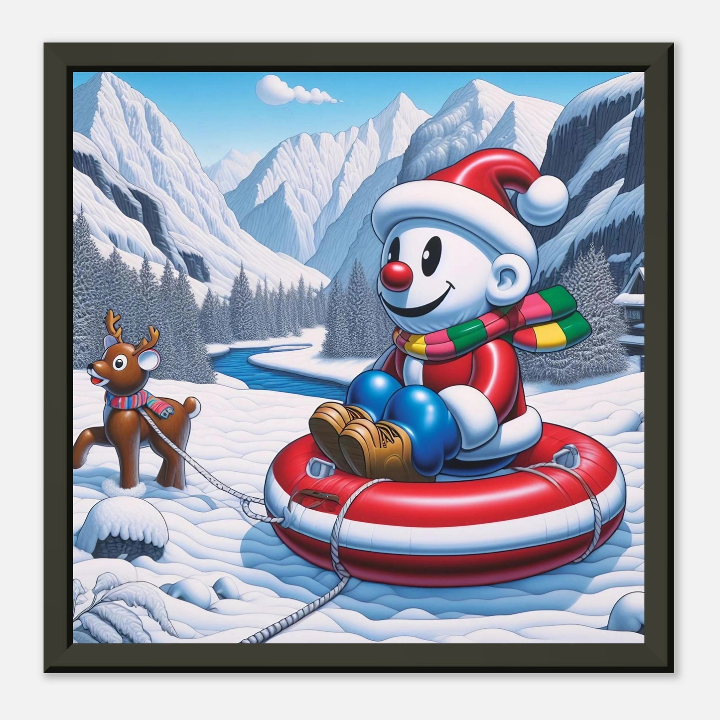 Wall art - Snowman with reindeer