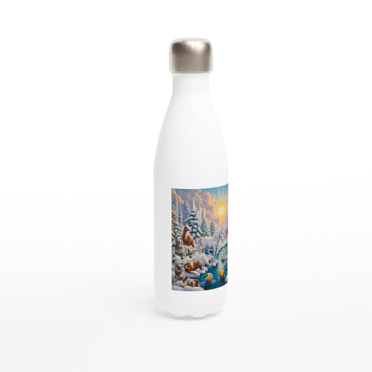 White 17oz Stainless Steel Water Bottle - Winter 66