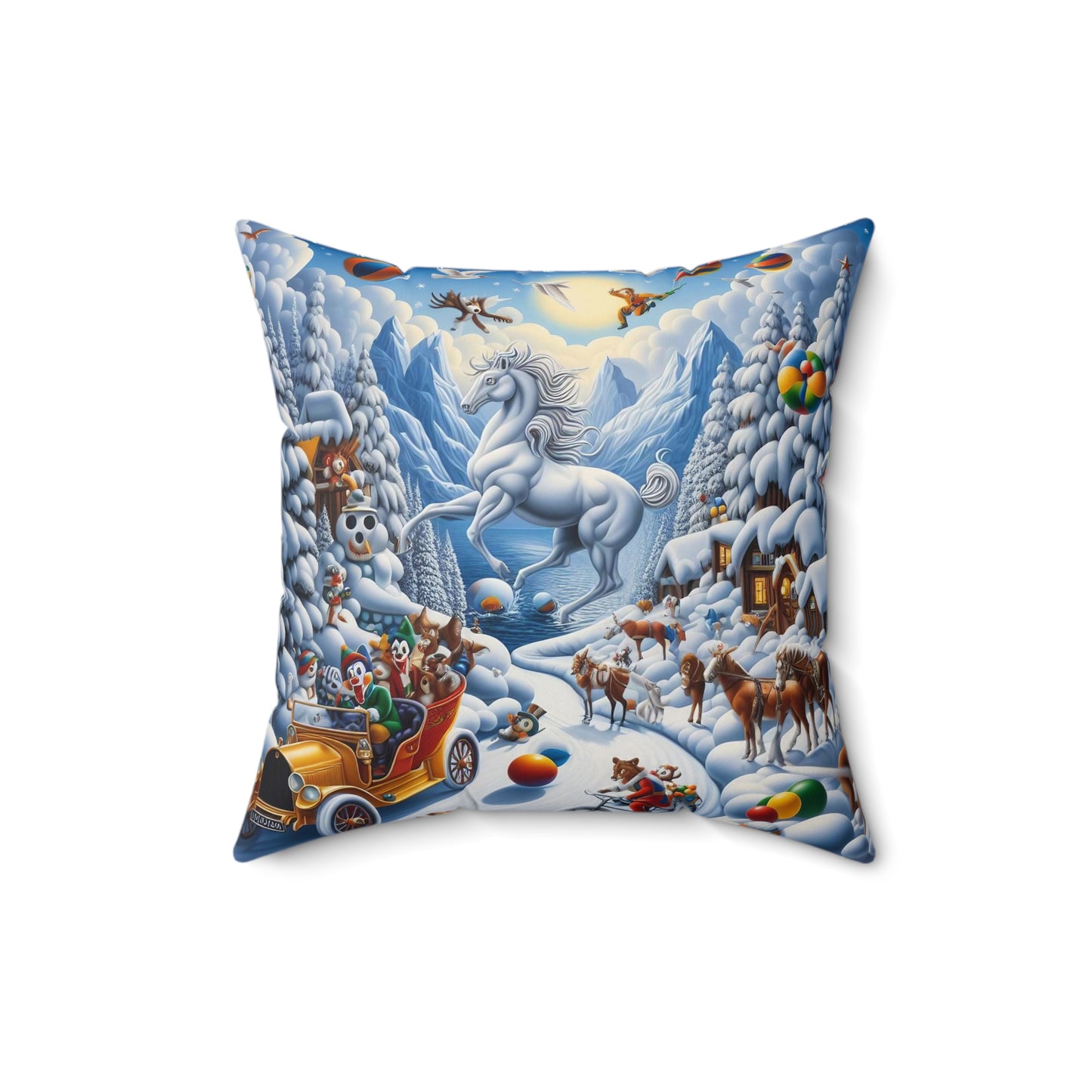 Spun Polyester Square Pillow - Winter 161