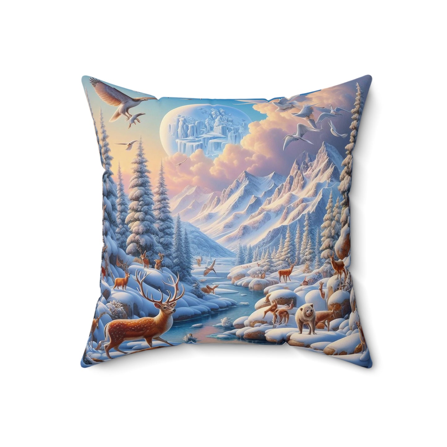 Spun Polyester Square Pillow - Winter 215