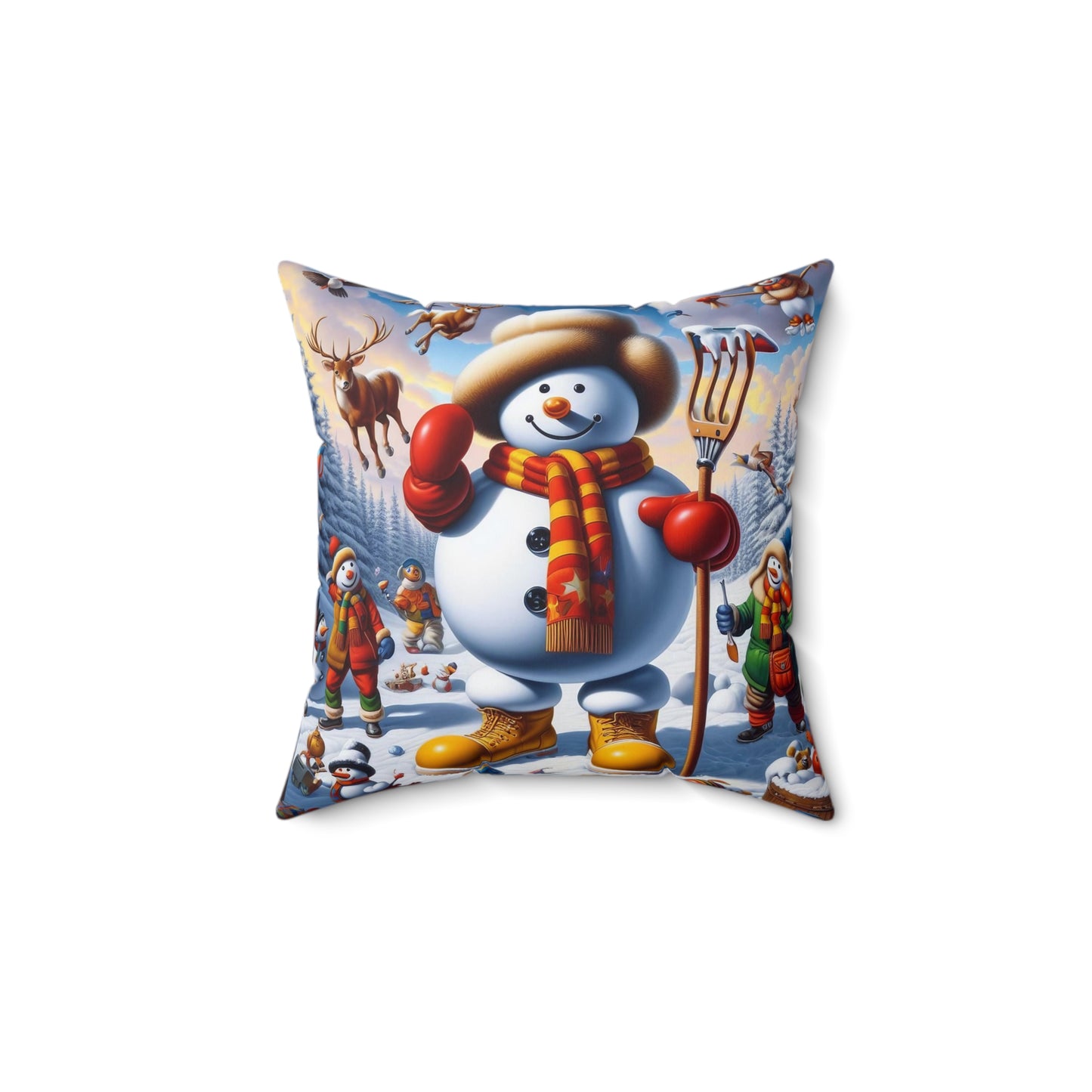 Spun Polyester Square Pillow - Winter 218