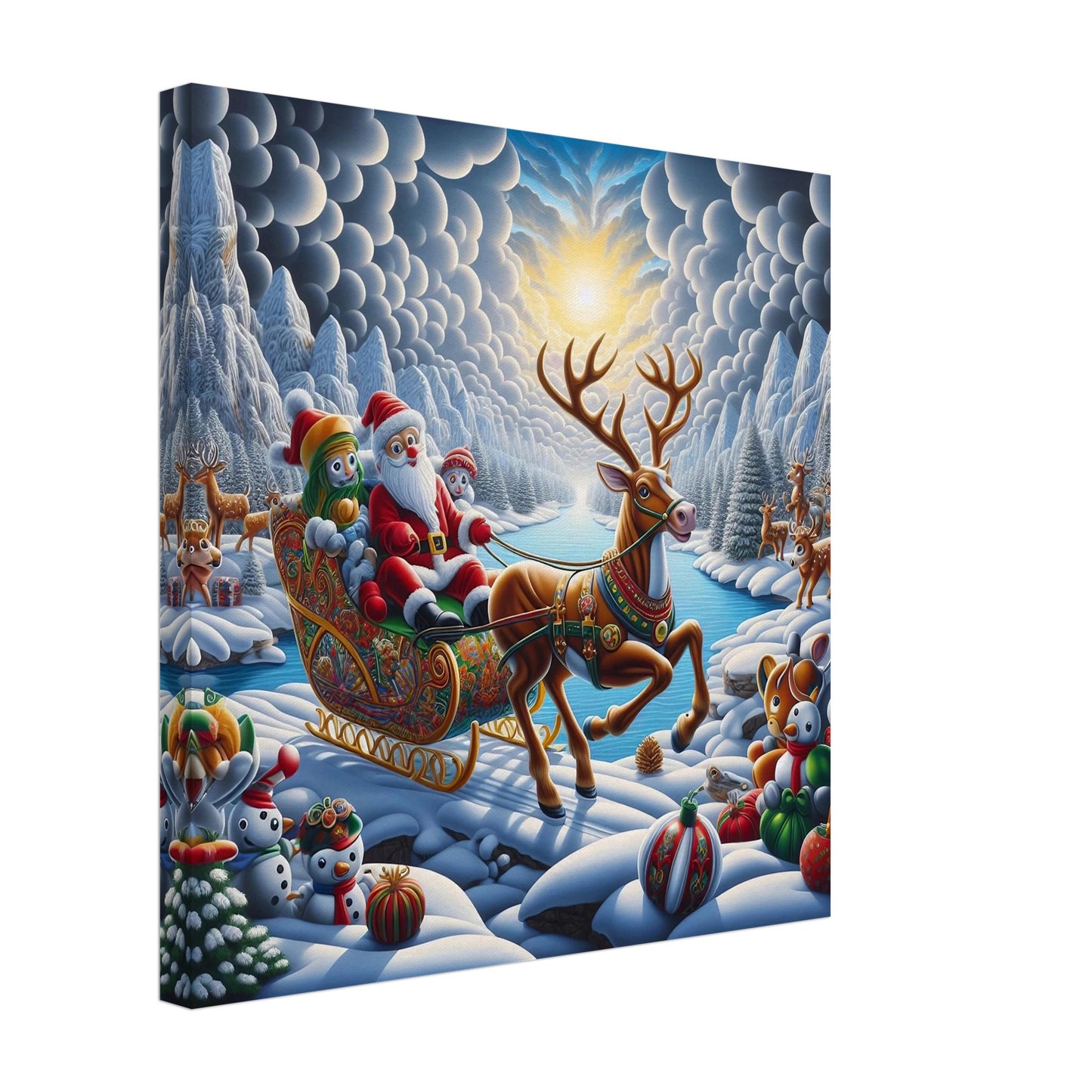 Wall art - Santa Claus and Reindeer