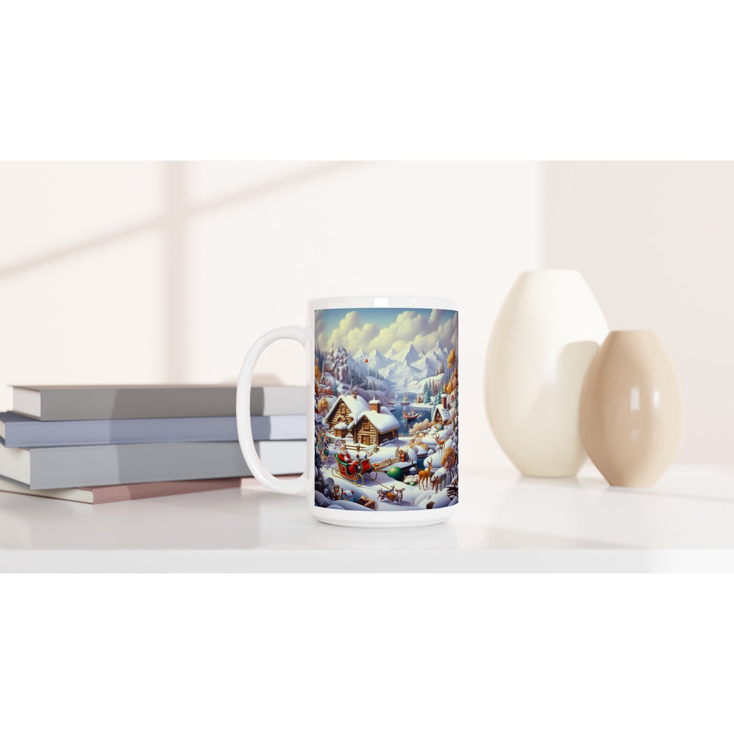 White 15oz Ceramic Mug - Winter 177